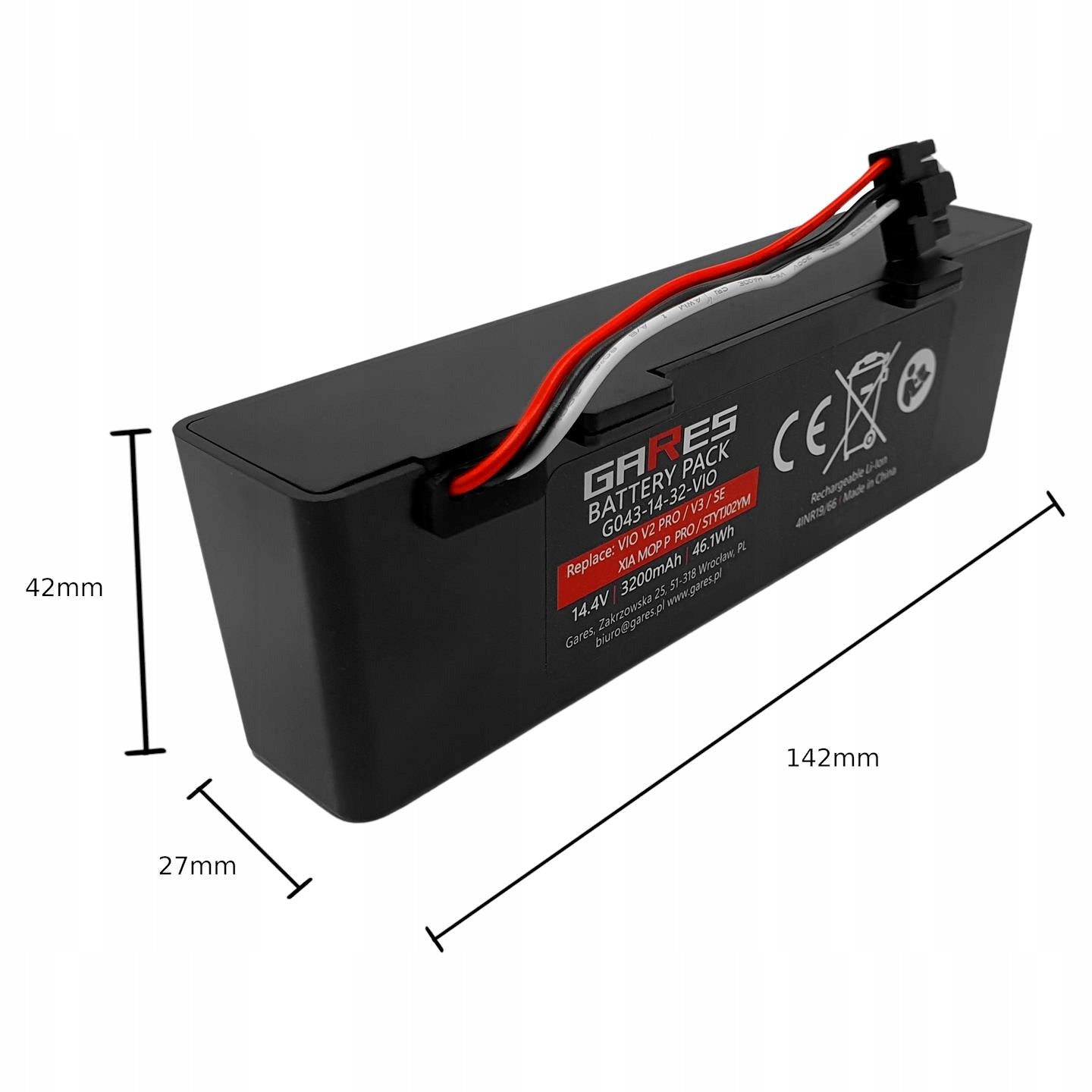 Battery Gares for Viomi V2 PRO V3 SE STYTJ02YM Vacuum Mop Pro 14.4 V 3,2A Packaging status original