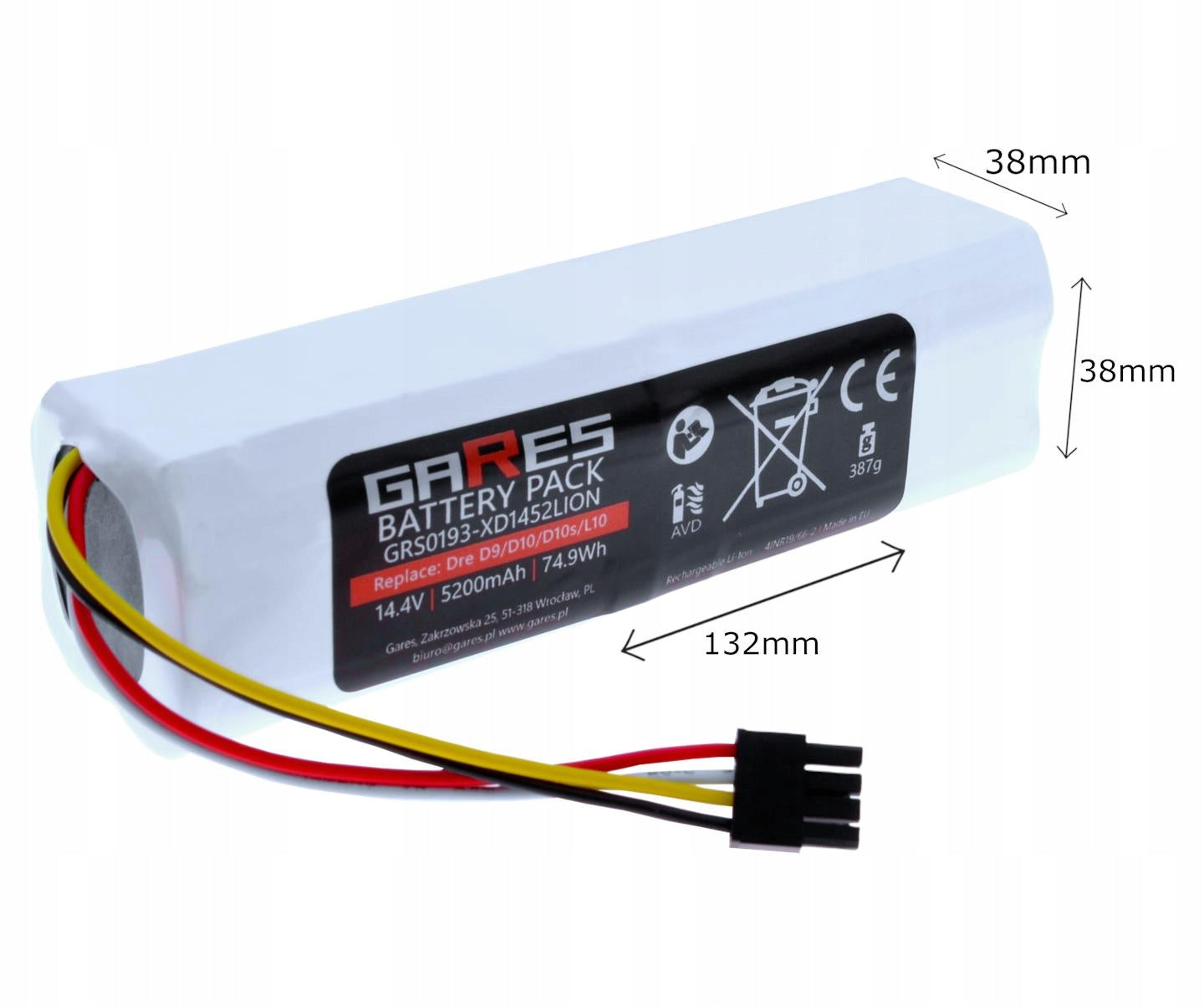Battery Gares for Xiaomi Dreame D10s D9 PRO F9 L10 s 14,4V 5,2Ah Packaging status original