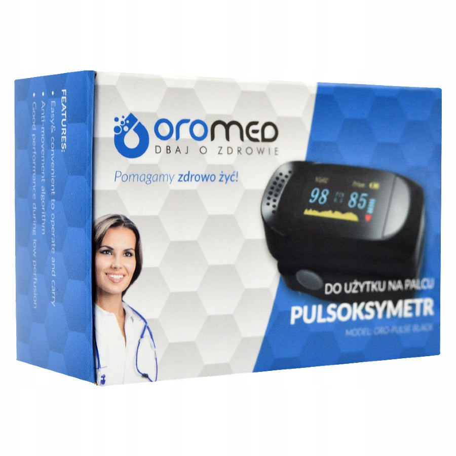 Battery Operated Finger Pulse Oximeter Heart Rate Monitor OROMED ORO-PULSE Black Packaging status original