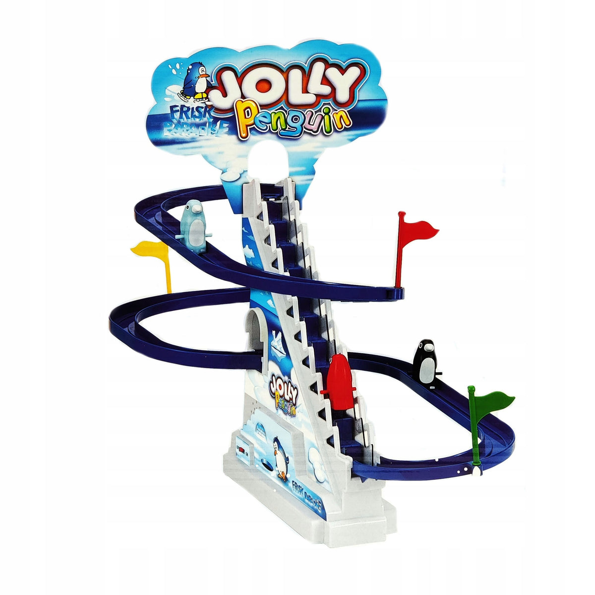 Battery Operated Penguin Track with Sound Slides Moving Steps Packaging status original