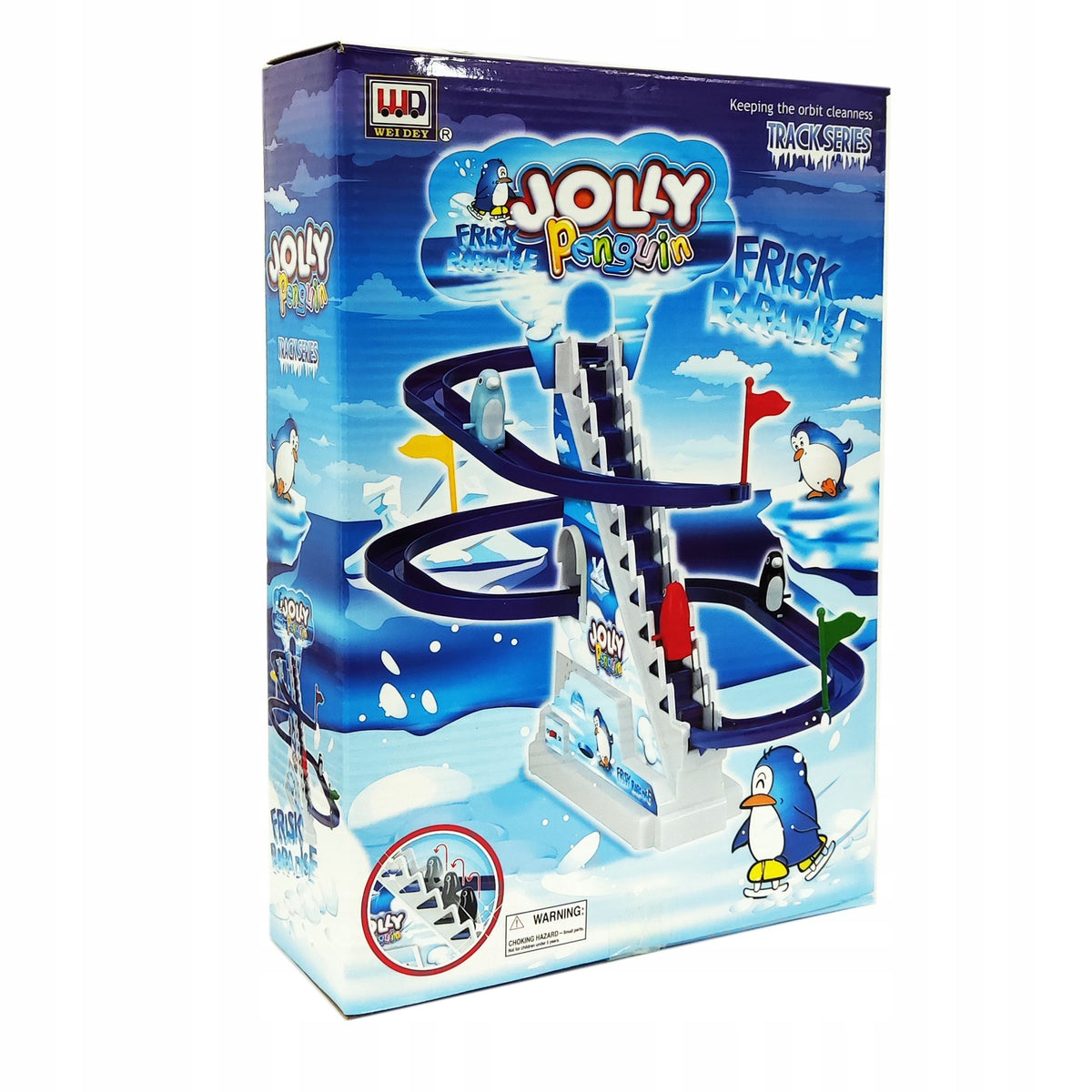 Battery Operated Penguin Track with Sound Slides Moving Steps