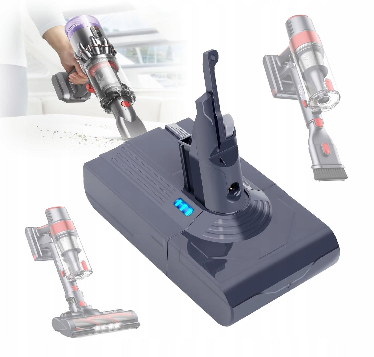 Battery Power adapter for Dyson vacuum cleaner V8 SV10 21.6V 6000mAh Tradebit Packaging status original