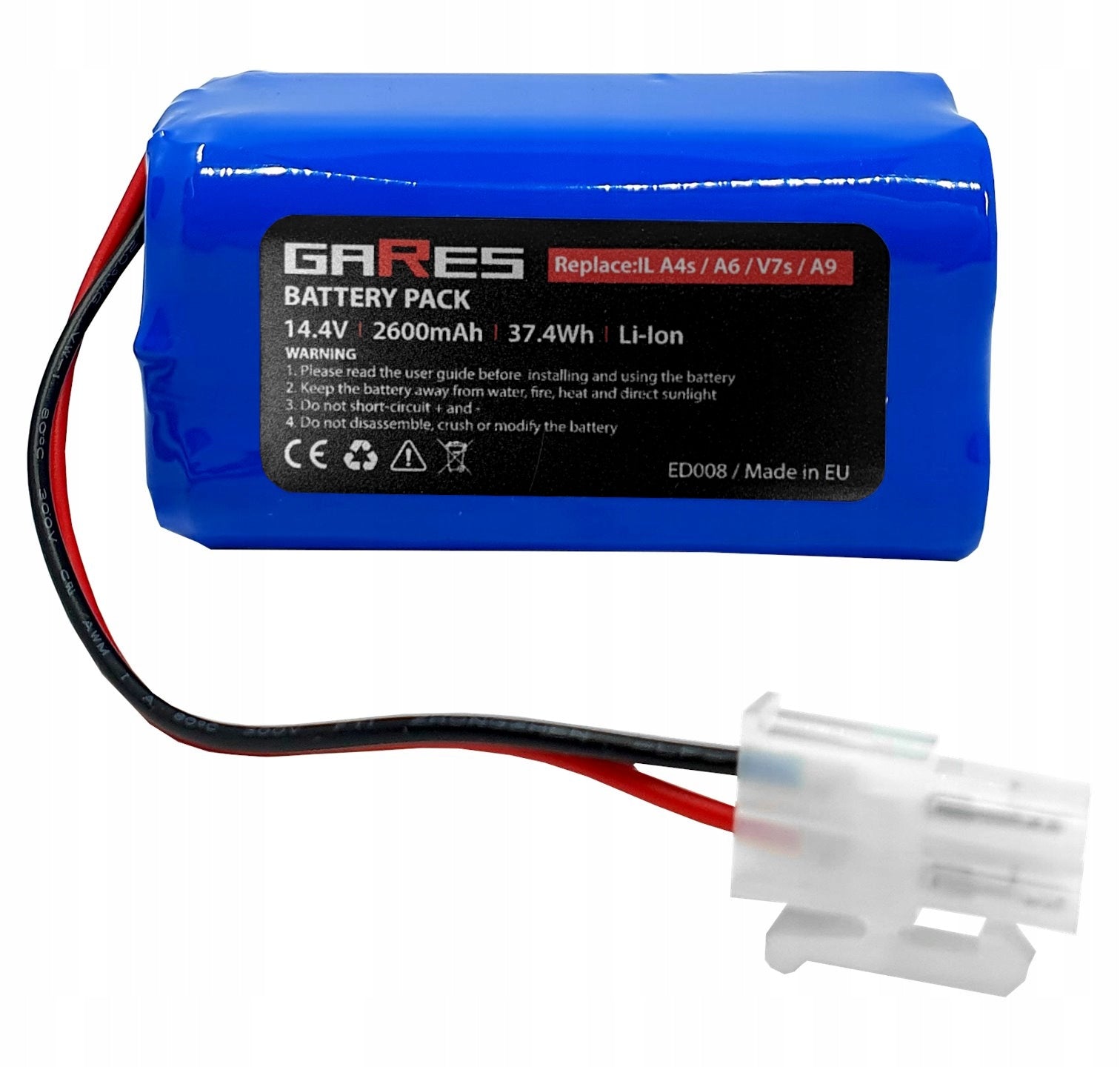 Battery Rechargeable Battery for ILIFE A4s A6 V7s A8 A9s V7 V7s Pro 14,4V 2,6Ah Manufacturer Gares