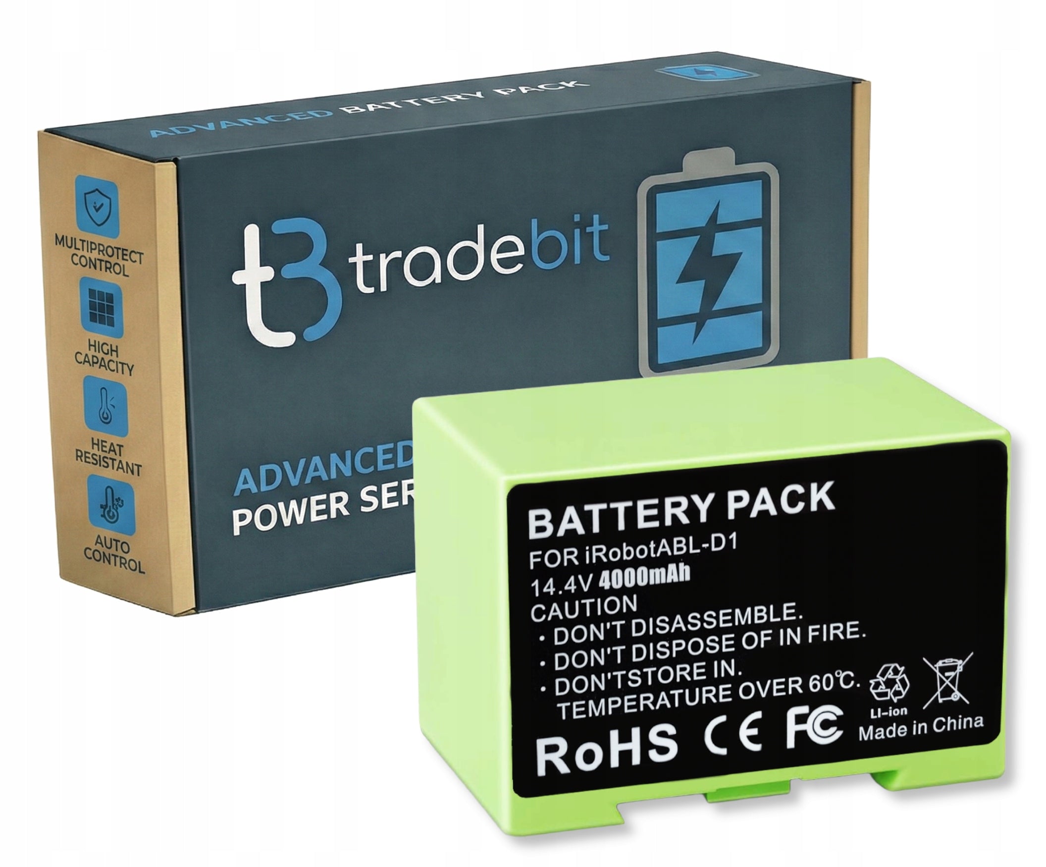 Battery Rechargeable battery for iRobot Roomba i7 i7+ i3 i3+ i4 i4+ 14,4V 4000 mAh