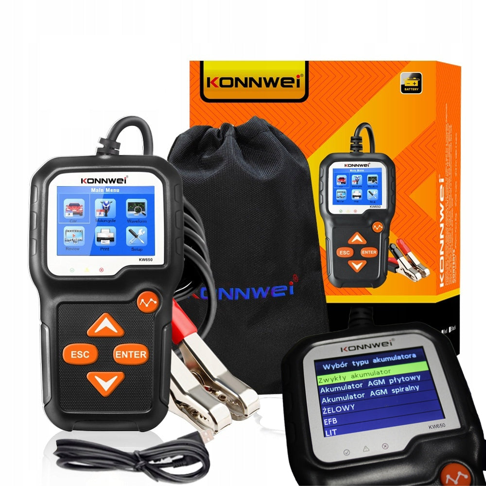 Battery TESTER KONNWEI KW650 6V 12V Polish Polish Menu by Autokomp