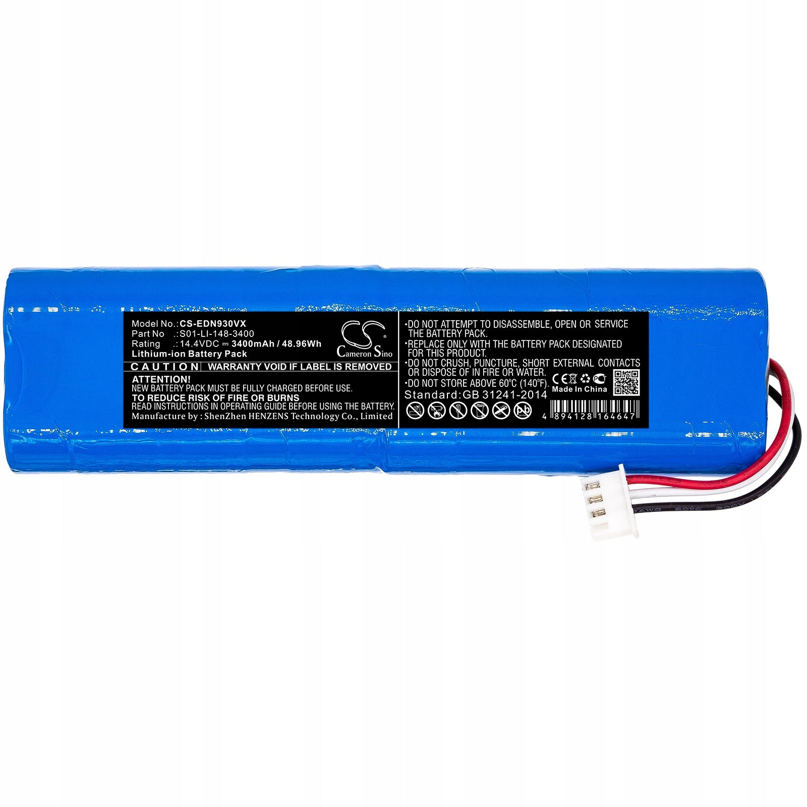 Battery for Ecovacs Deebot Ozmo 900 Deebot Ozmo 920 N5 N8 14,4V 3400mAh Manufacturer code CS-EDN930VX