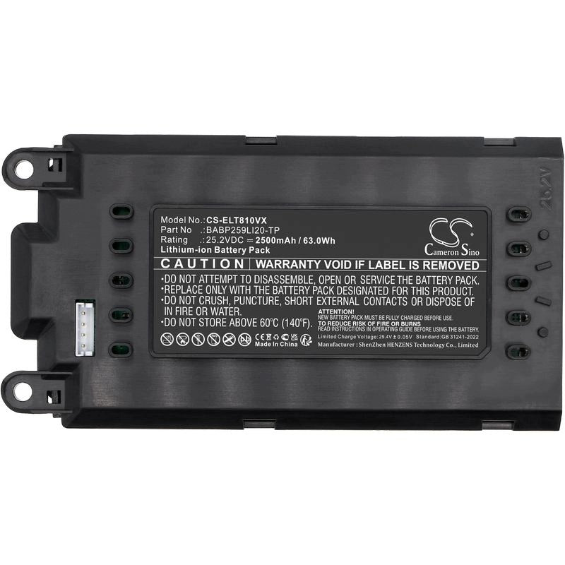 Battery for Electrolux Well Q8 and others, 2500 mAh, Li-Ion Manufacturer Cameron Sino