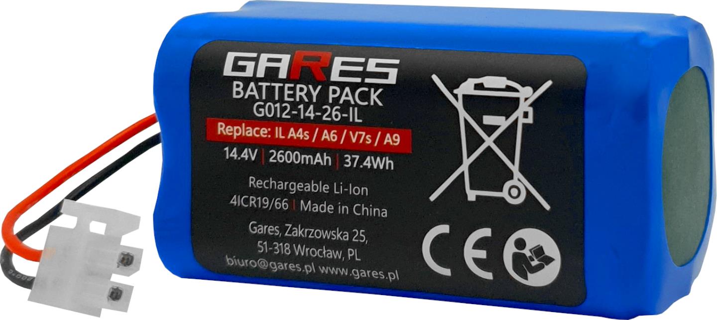 Battery for ILIFE ZACO A4 A4s A6 V7s A8 A9 A9s X620 14,4V 2,6Ah Packaging status original
