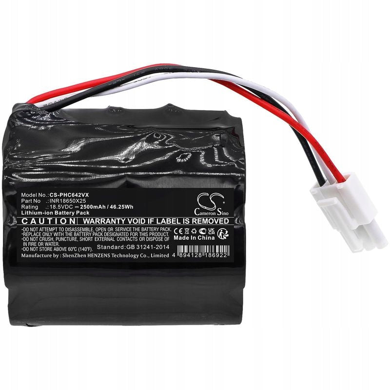 Battery for Philips INR18650X25 FC6402 FC6401 PowerPro Aqua 2500mAh Manufacturer Cameron Sino