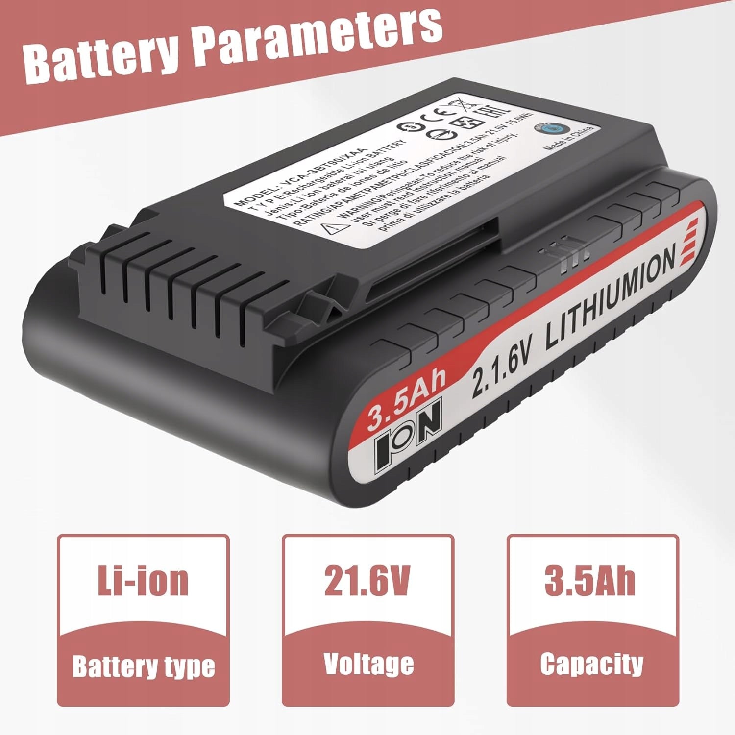 Battery for Samsung VS9000 - VCA-SBT90 (Jet 75 / 90) - 21.9V Manufacturer code AL005AGD-2026