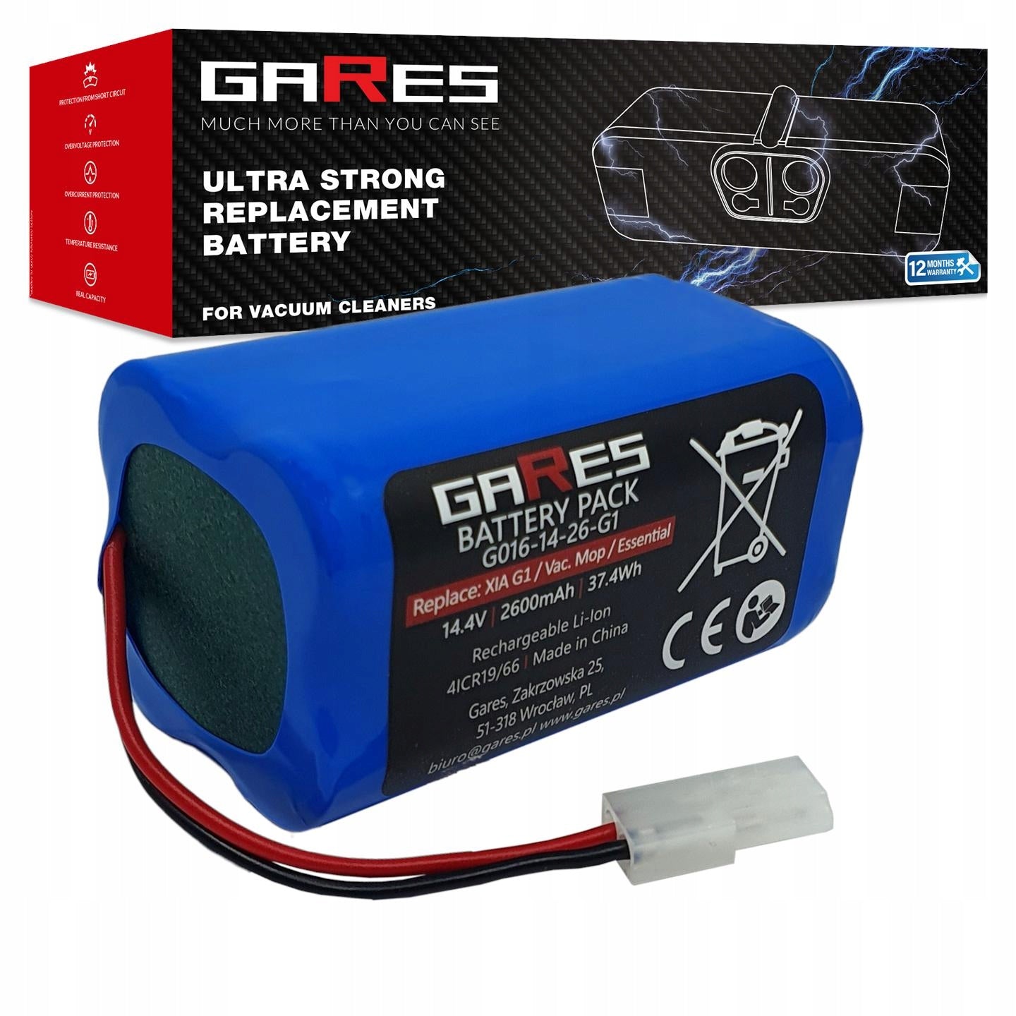 Battery for Tefal Xplorer Series 20 40 60 S20 S40 S60 14,4 2,6Ah