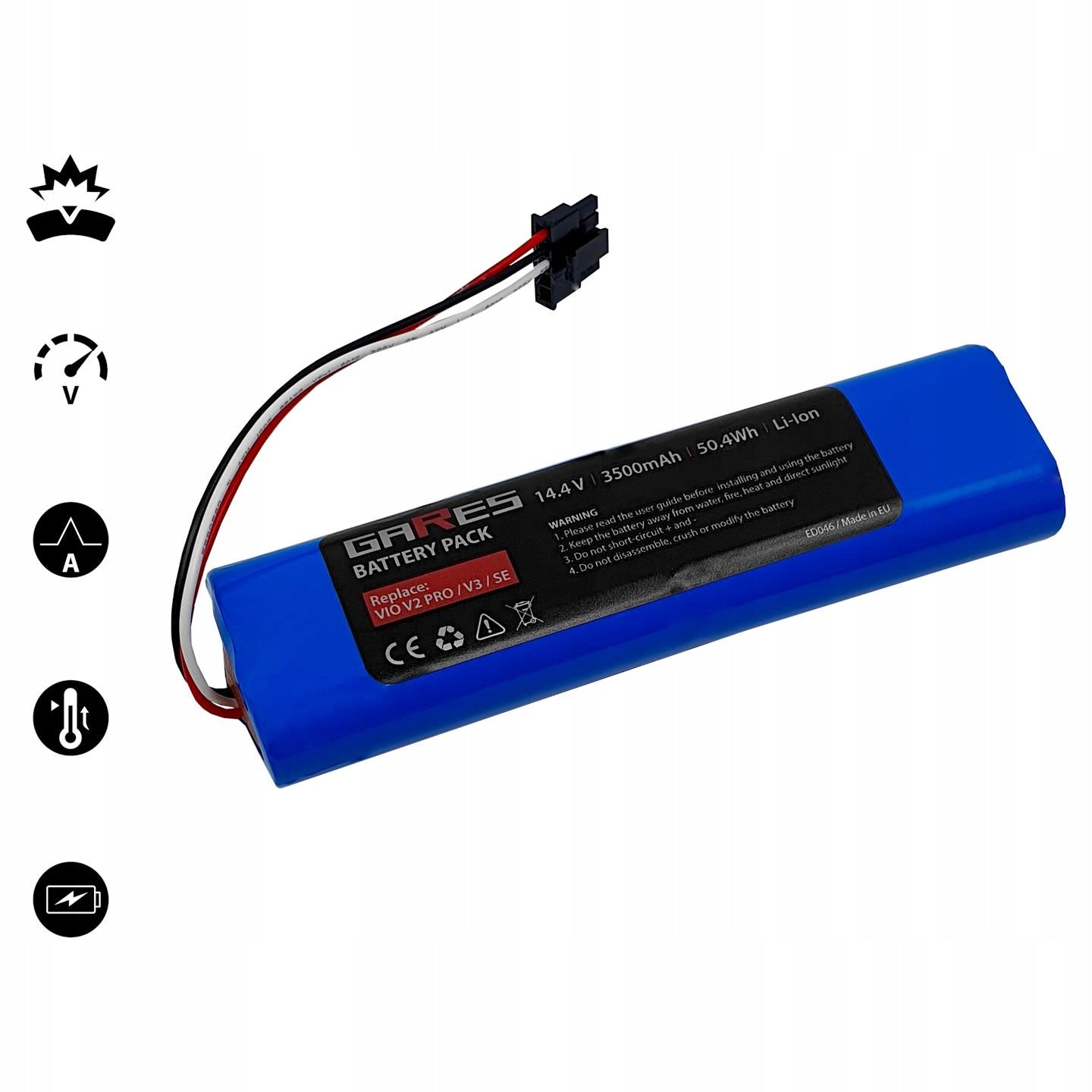 Battery for Viomi V2 PRO V3 SE STYTJ02YM Vacuum Mop Pro 14V 3,5Ah Manufacturer Gares