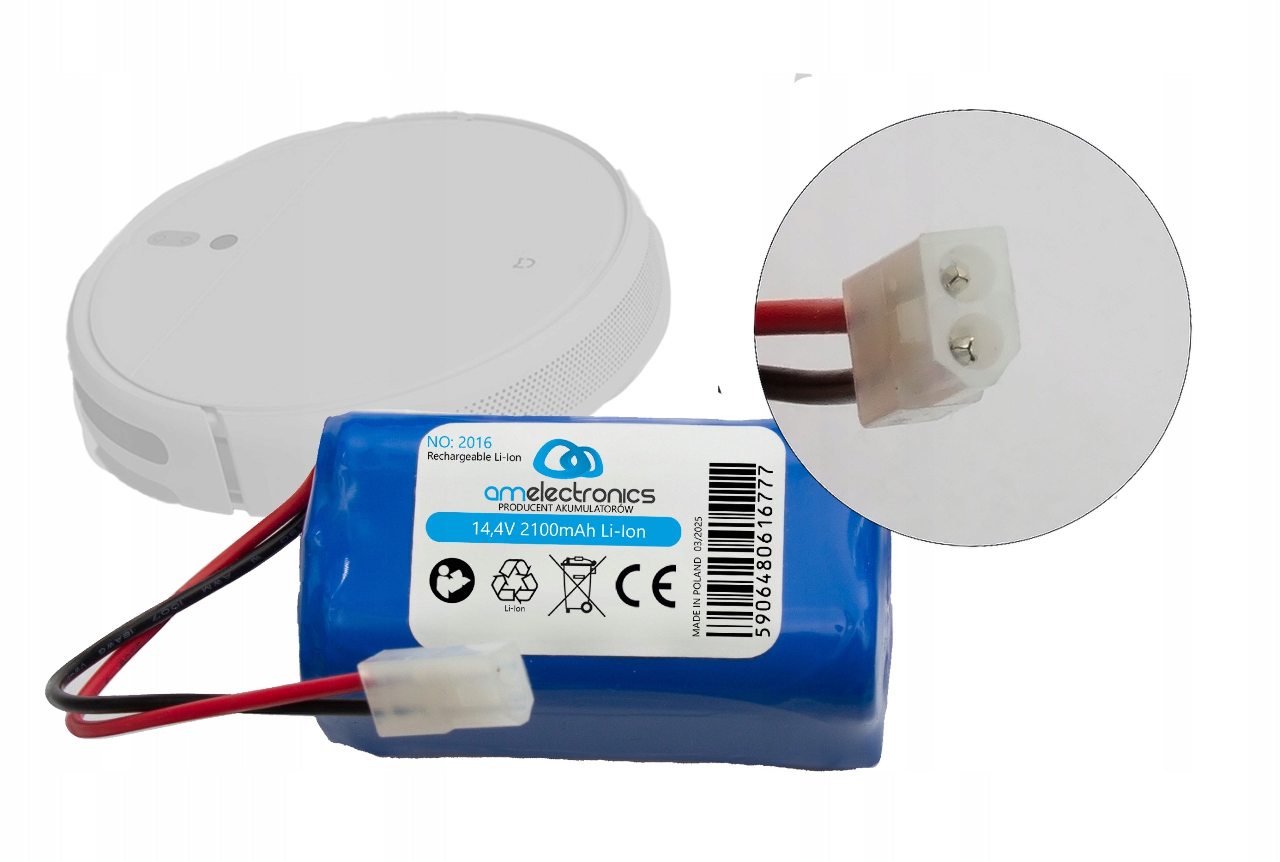 Battery for XIAOMI Vacuum-Mop Essential MI-G1 Mijia Robot Vacuum-Mop 2100mAh