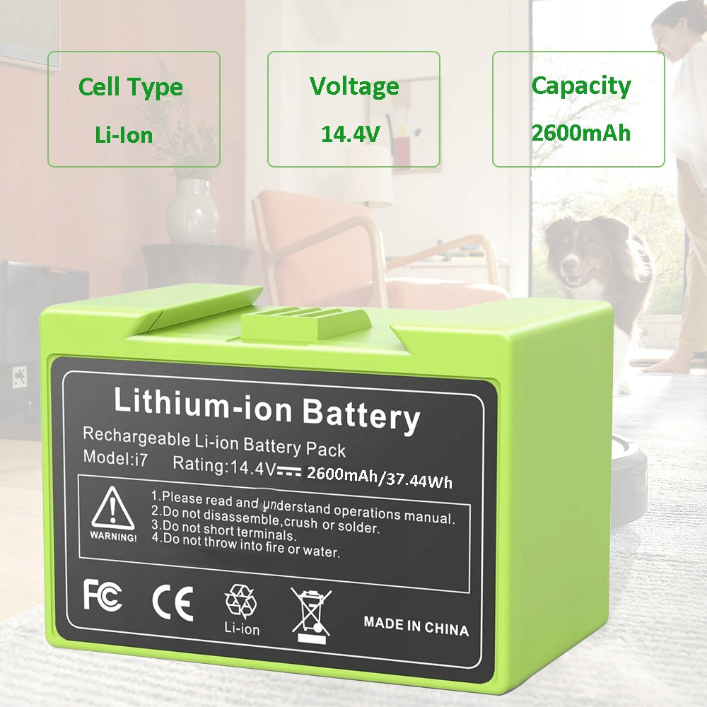 Battery for iRobot i7 i7+ i8 e5 e6 i3 i3+ i4 Roomba e5 5150 e55150 2,6Ah Manufacturer no brand
