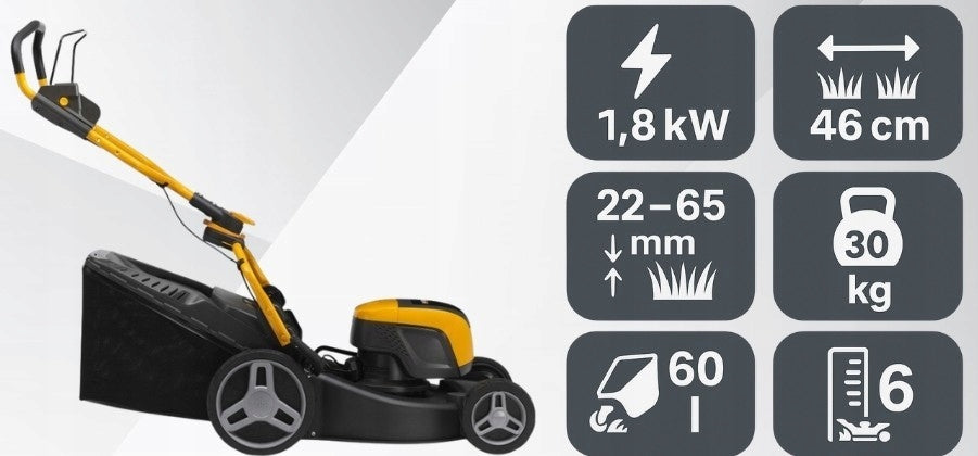 Battery mower Stiga Collector 548e 46cm 48V Charger + Aku 4Ah Mowing performance 1000 m²