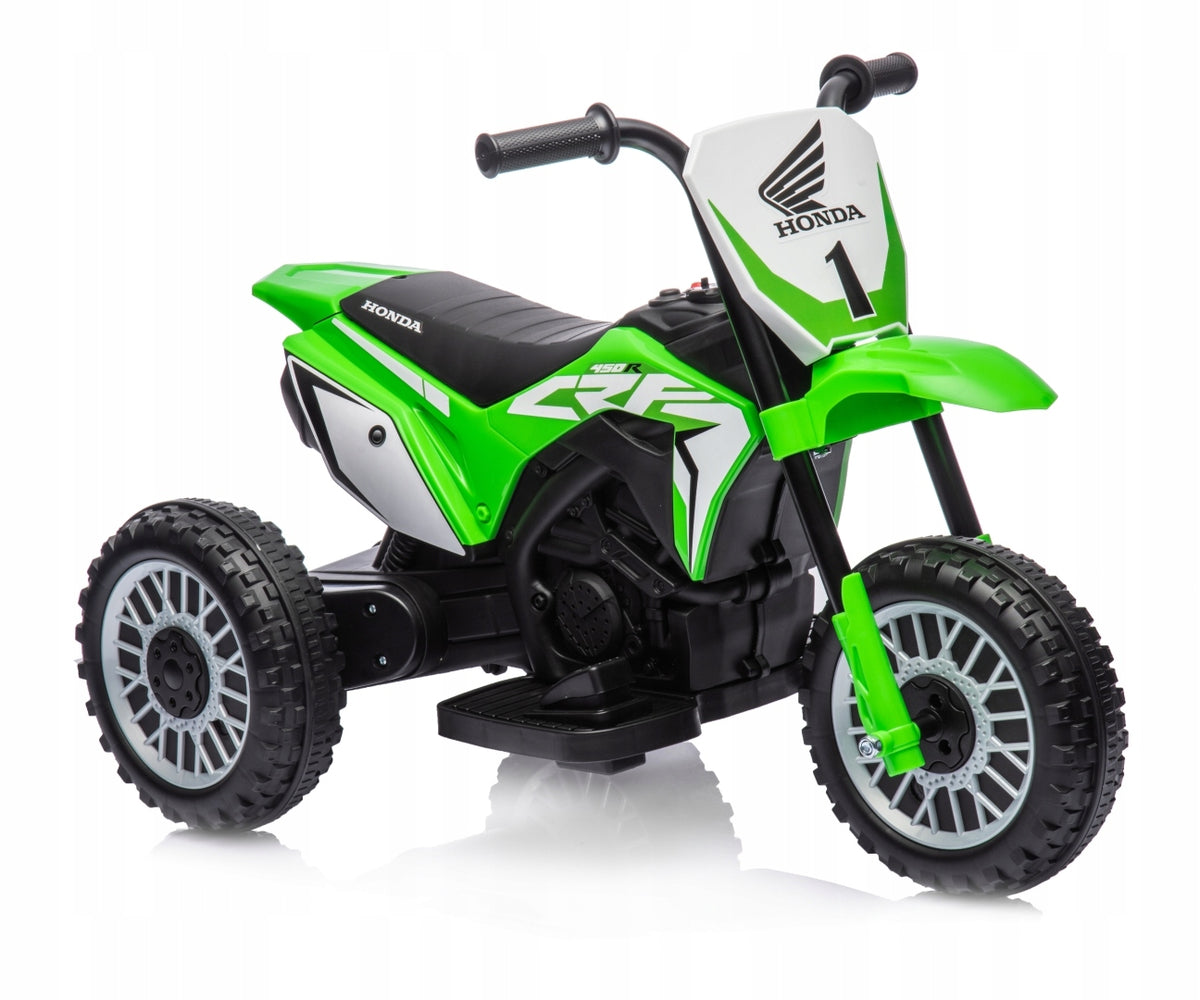 Battery-operated vehicle Motorcycle HONDA CRF 450R Green Motor Cross 3 wheels