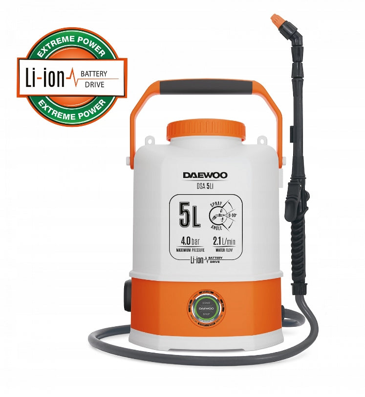 Battery sprayer 5l Daewoo DSA 5Li 2 nozzles aku 2,5Ah 16V charger