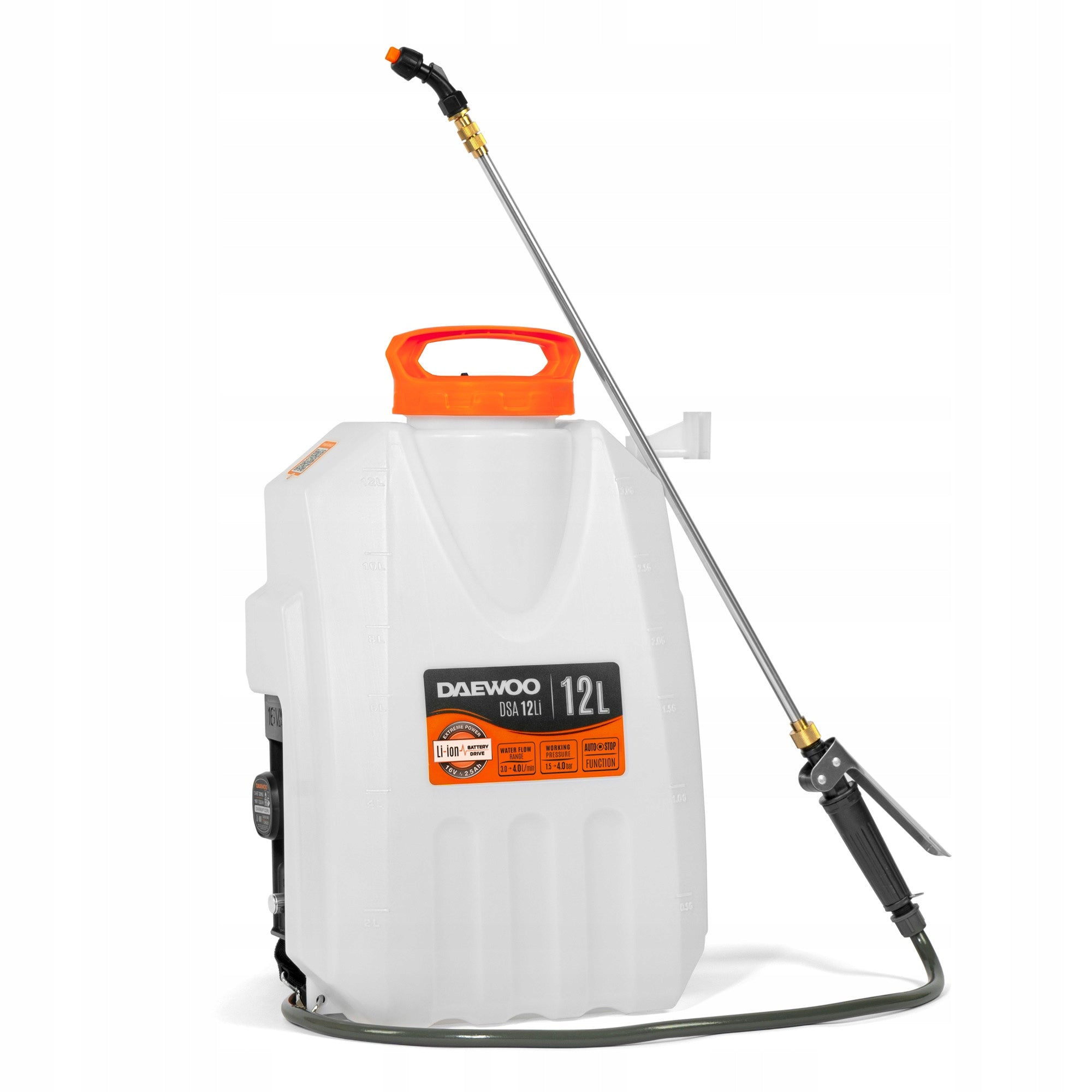 Battery sprayer DAEWOO DSA 12Li SET 12 V, 6 Ah, 1,5-4 bar, Certificates of conformity CE