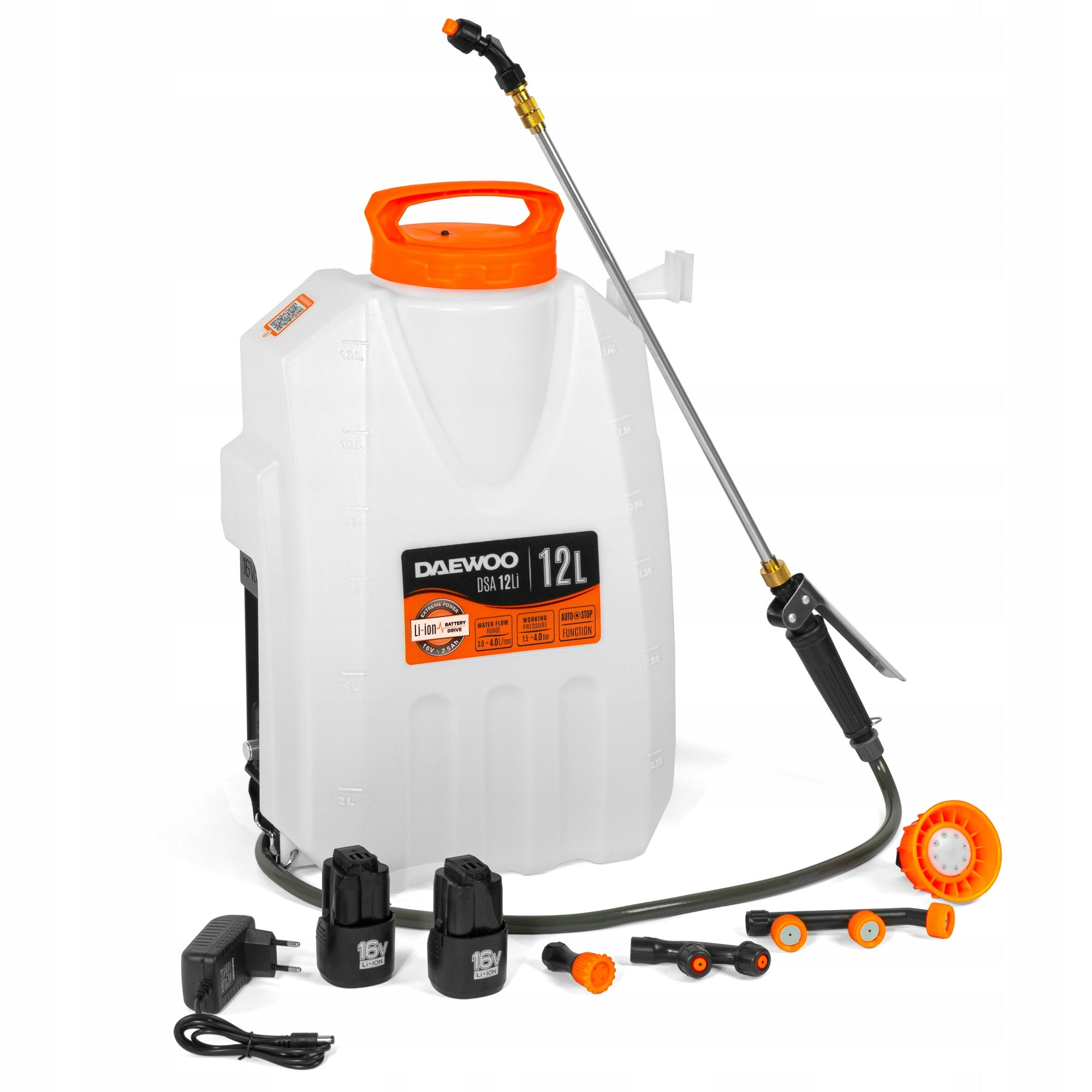 Battery sprayer DAEWOO DSA 12Li SET 12 V, 6 Ah, 1,5-4 bar, Manufacturer code DSA 12Li SET