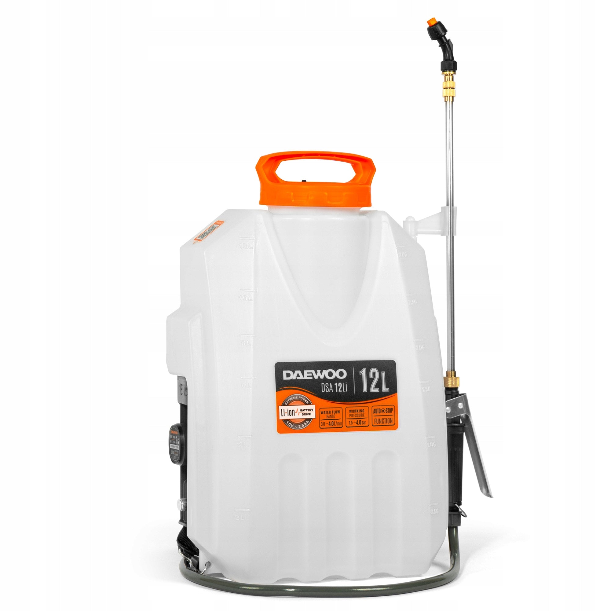 Battery sprayer DAEWOO DSA 12Li SET 12 V, 6 Ah, 1,5-4 bar, Tank capacity 12 l