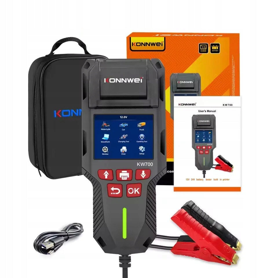 Battery tester Konnwei KW700 polish menu 12V 24V printer analyzer Manufacturer code KW700