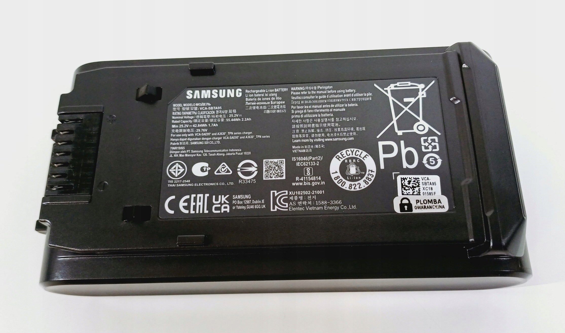 Battery vacuum cleaner Samsung VCA-SBTA95 for Jet Plus Jet 85 Jet 95 original Manufacturer Samsung