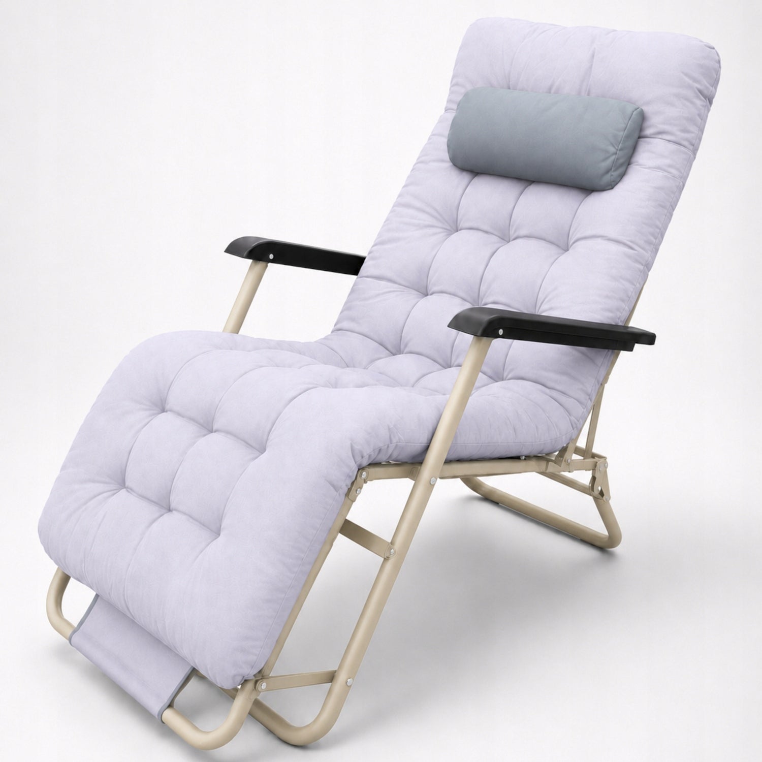 Beach Garden Lounger with THICK MATTRESS AND PILLOW comfortable folding strong Brand Masuletto