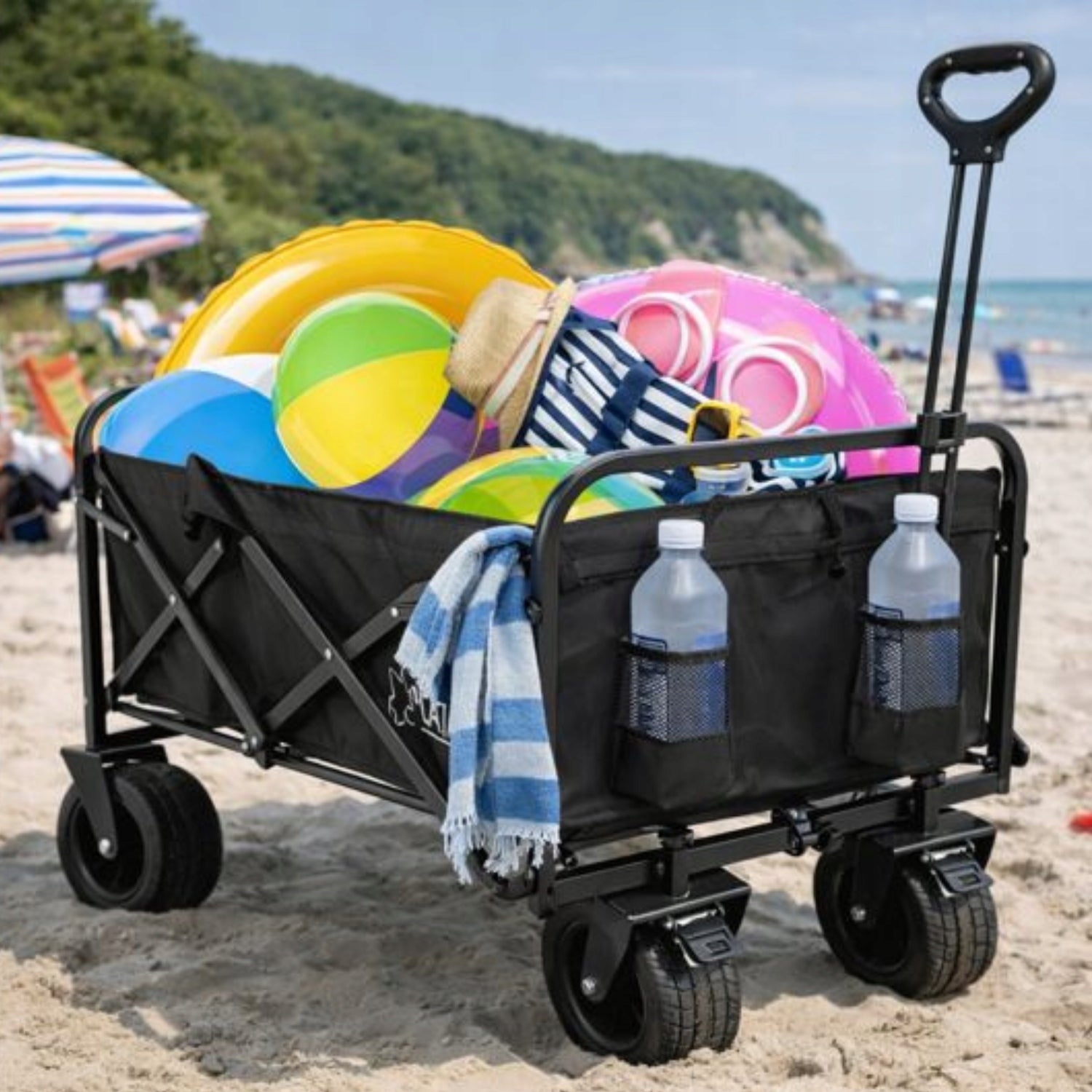 Beach Hiking Trolley WIDE WHEELS Transport Garden Folding Packaging status original