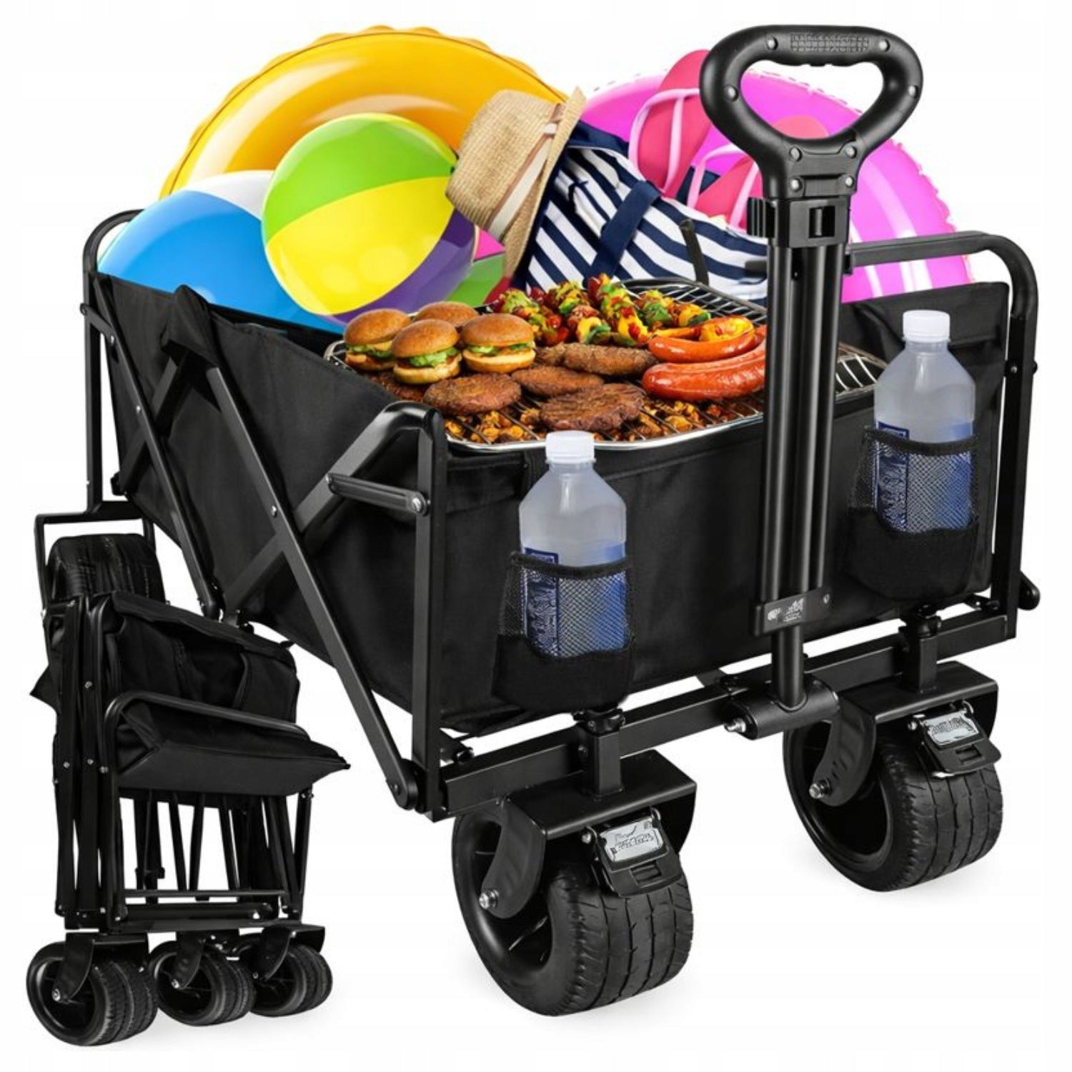 Beach Hiking Trolley WIDE WHEELS Transport Garden Folding