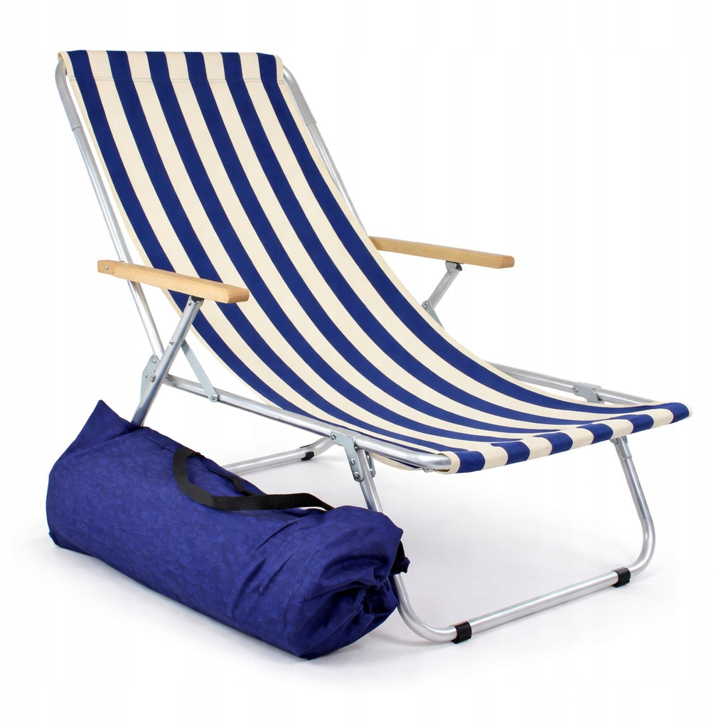 Beach Lounger Aluminum Folding For Bag BLUE Light 120kg Kind sunbed