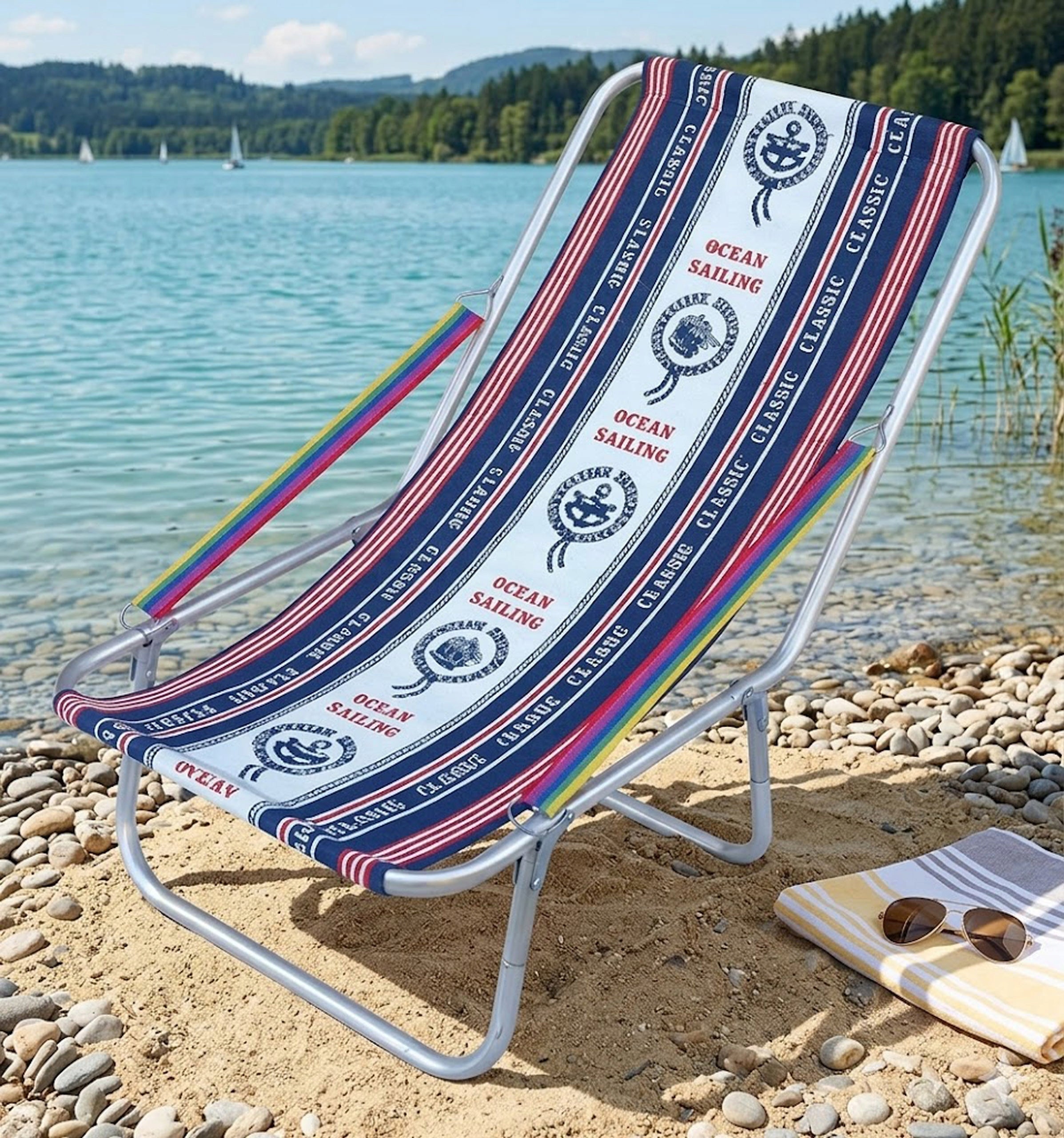 Beach Lounger Folding For Bag Lightweight Tourist Up to 150kg Aluminum Strong Kind sunbed