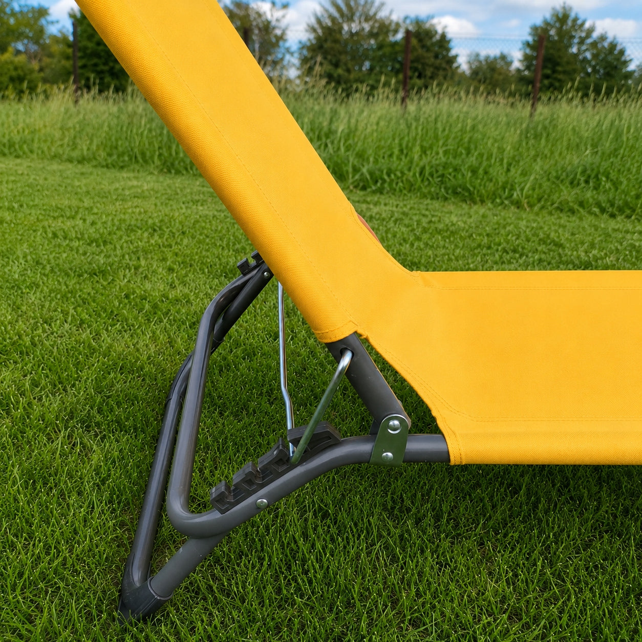 Beach Lounger Folding Garden 188 cm Solid 3 Levels of Backrest Packaging status original