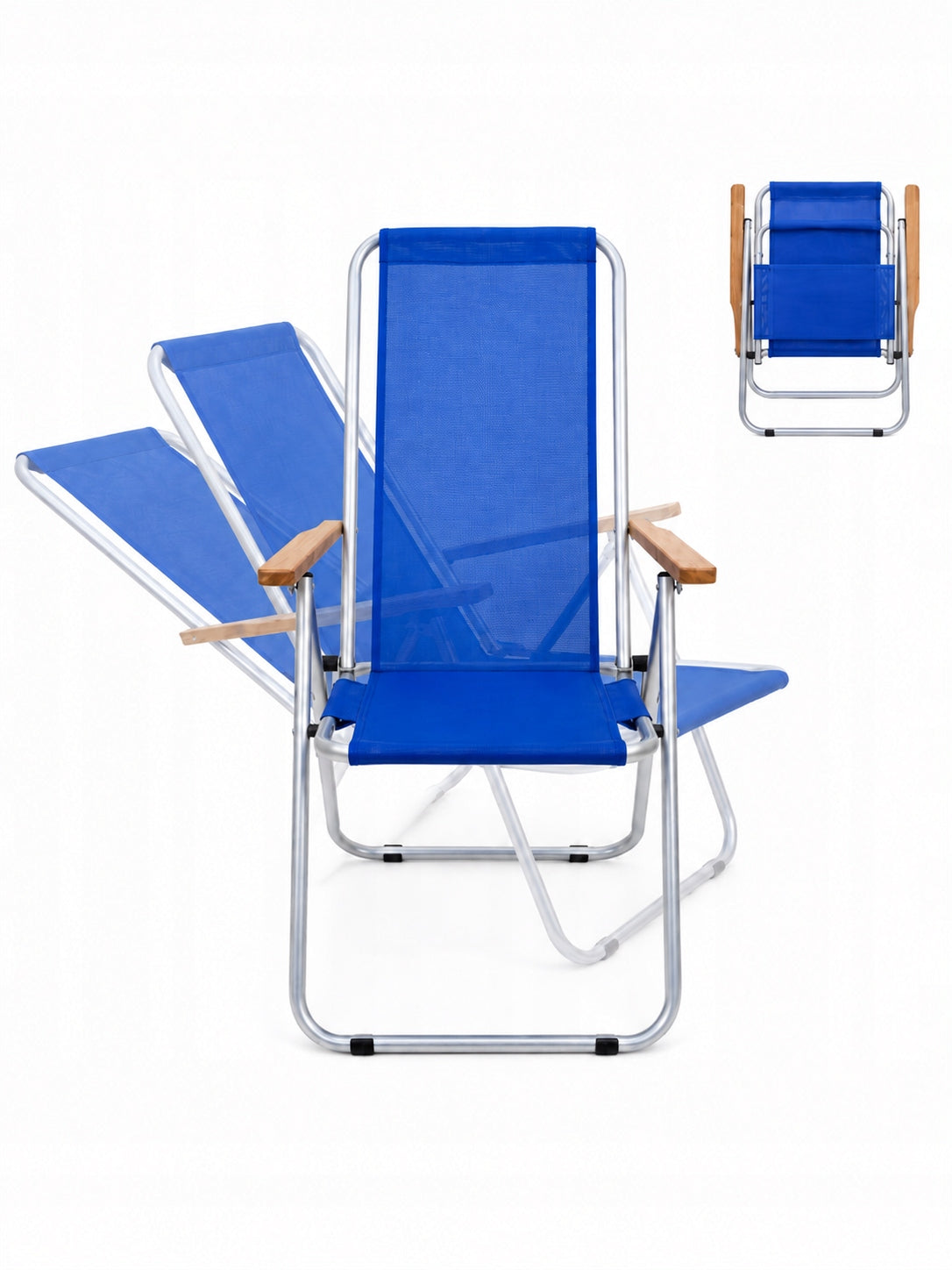 Beach Lounger Garden Aluminum Two Position Folding Sturdy Brand Piknik