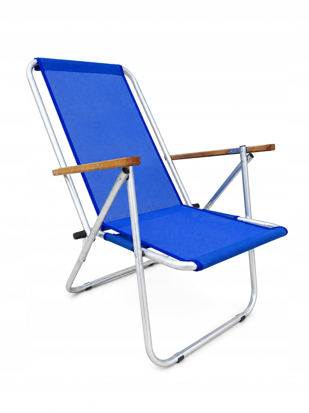 Beach Lounger Garden Aluminum Two Position Folding Sturdy Color blue