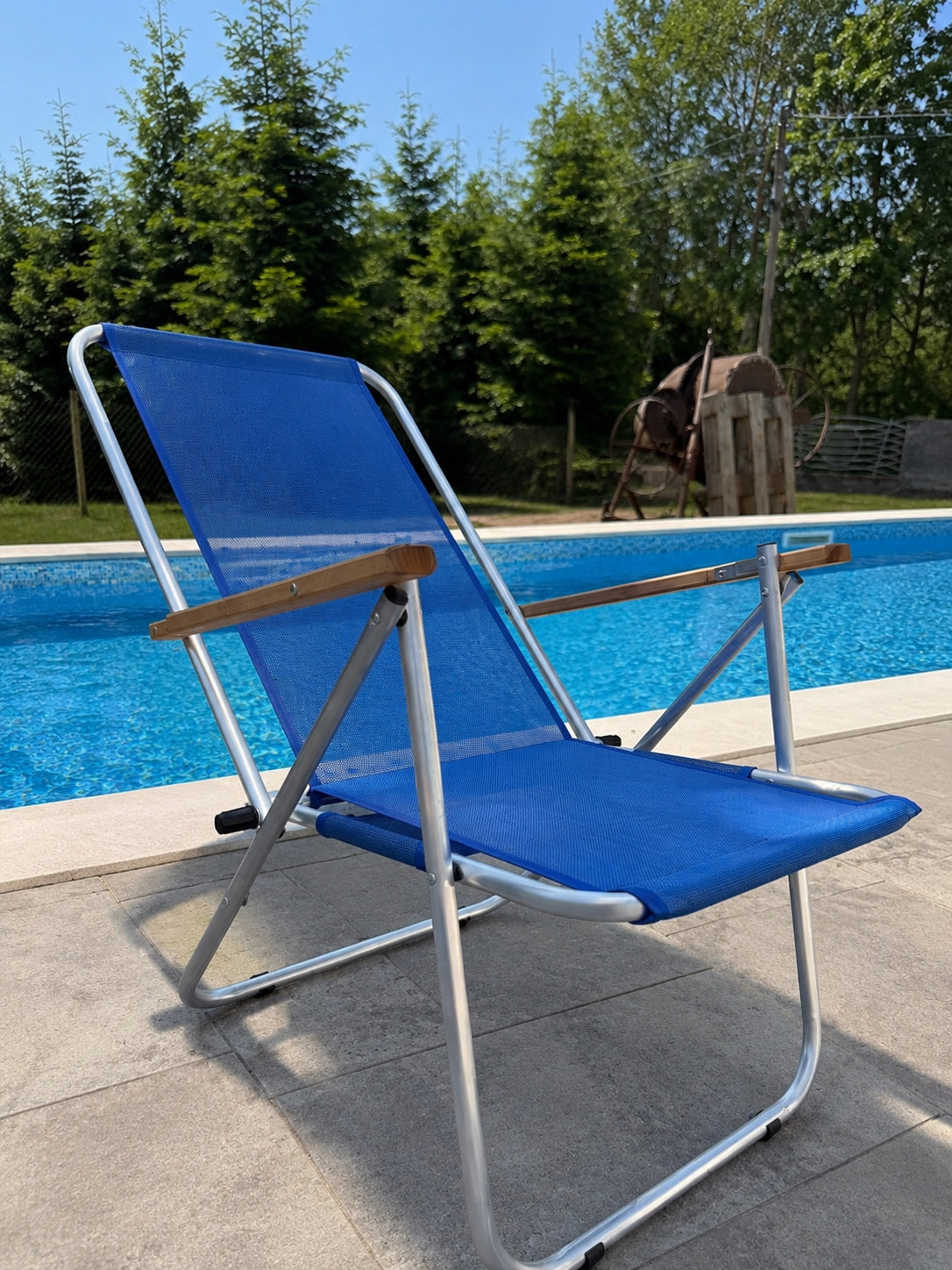Beach Lounger Garden Aluminum Two Position Folding Sturdy Length (longer side) 54 cm