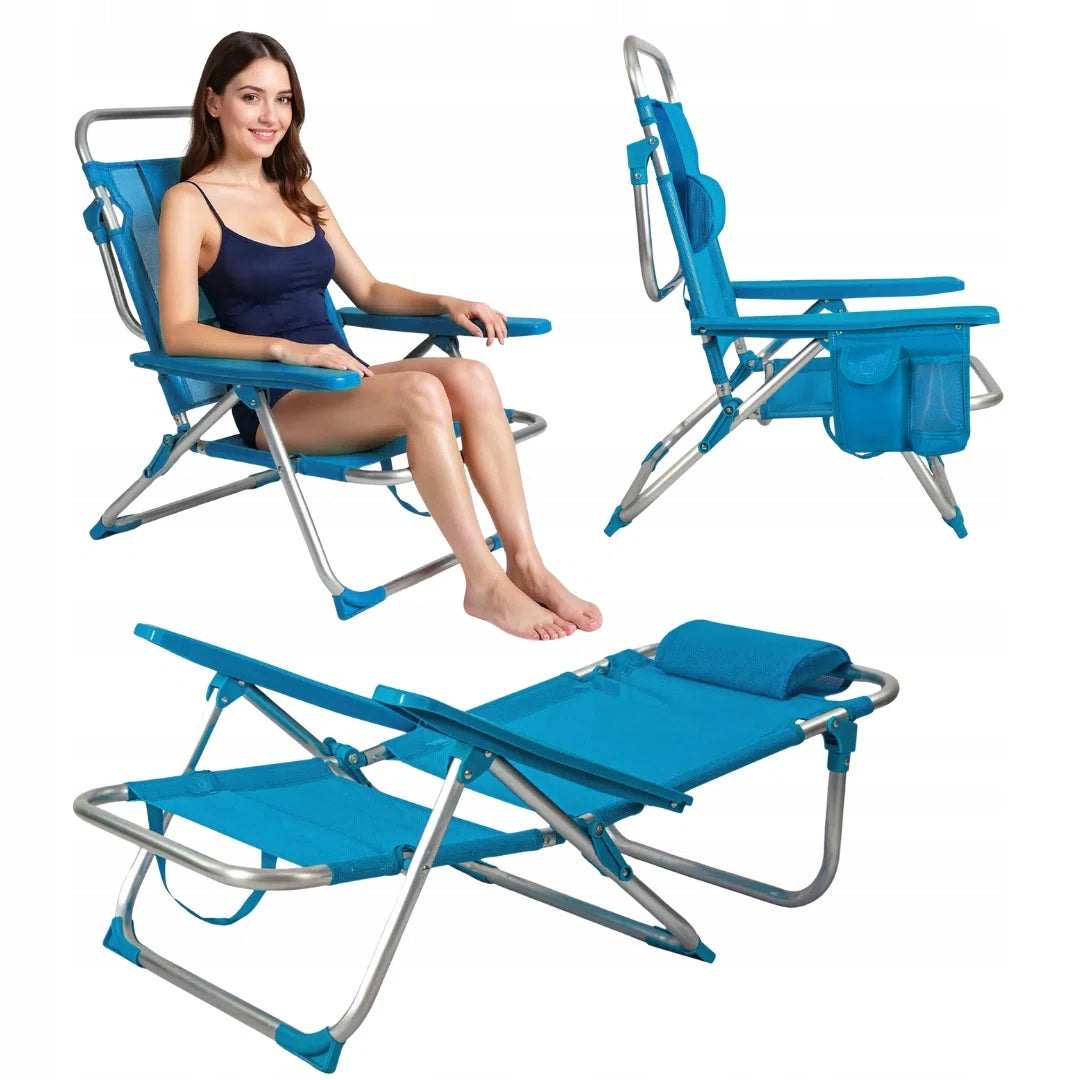 Beach Lounger Lightweight 2in1 Hiking Chair with Pocket and Headrest 2750 g