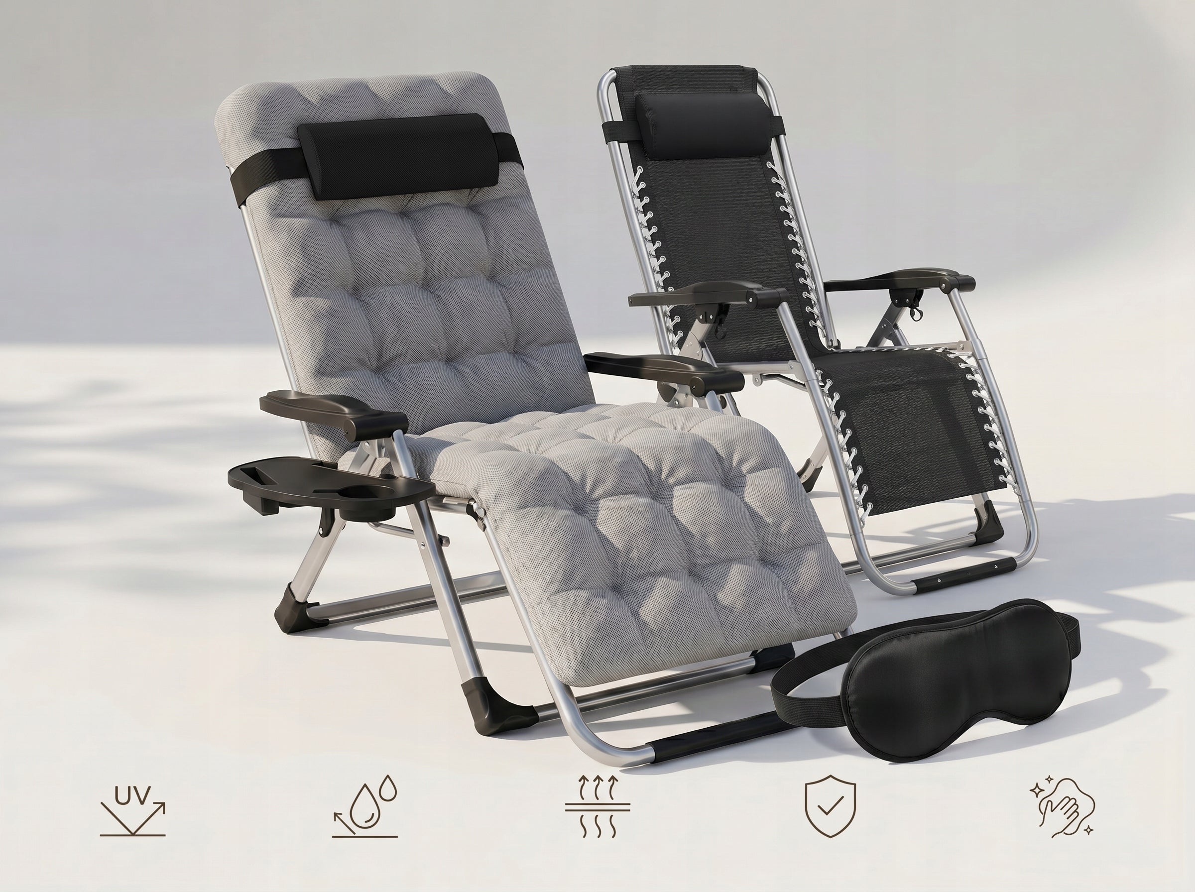 Beach Lounger with Mattress Cushion Comfortable Folding ZERO GRAVITY Brand no brand