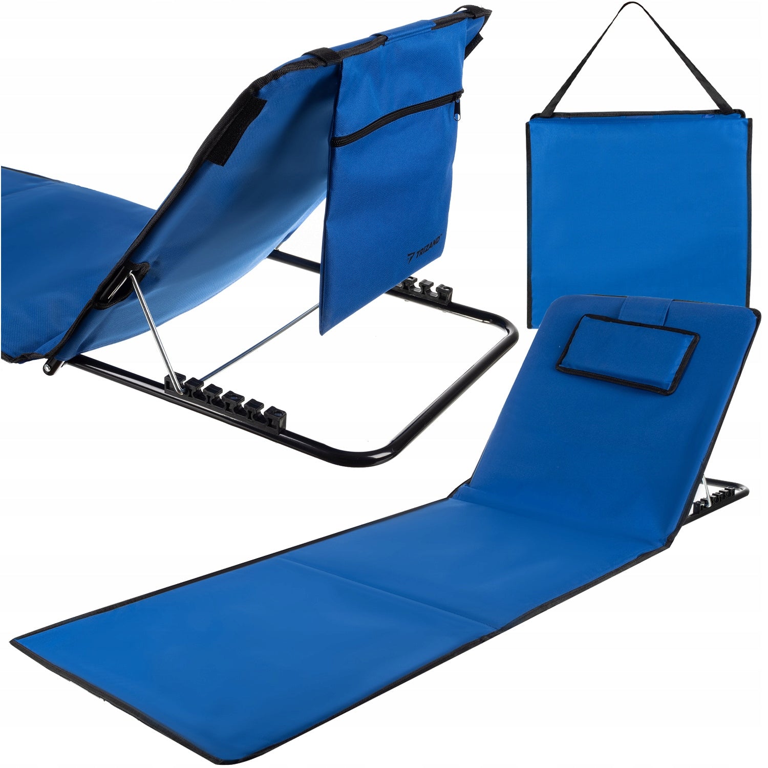 Beach Mat with Backrest Folding Beach Lounger Tourist Adjustable Thick