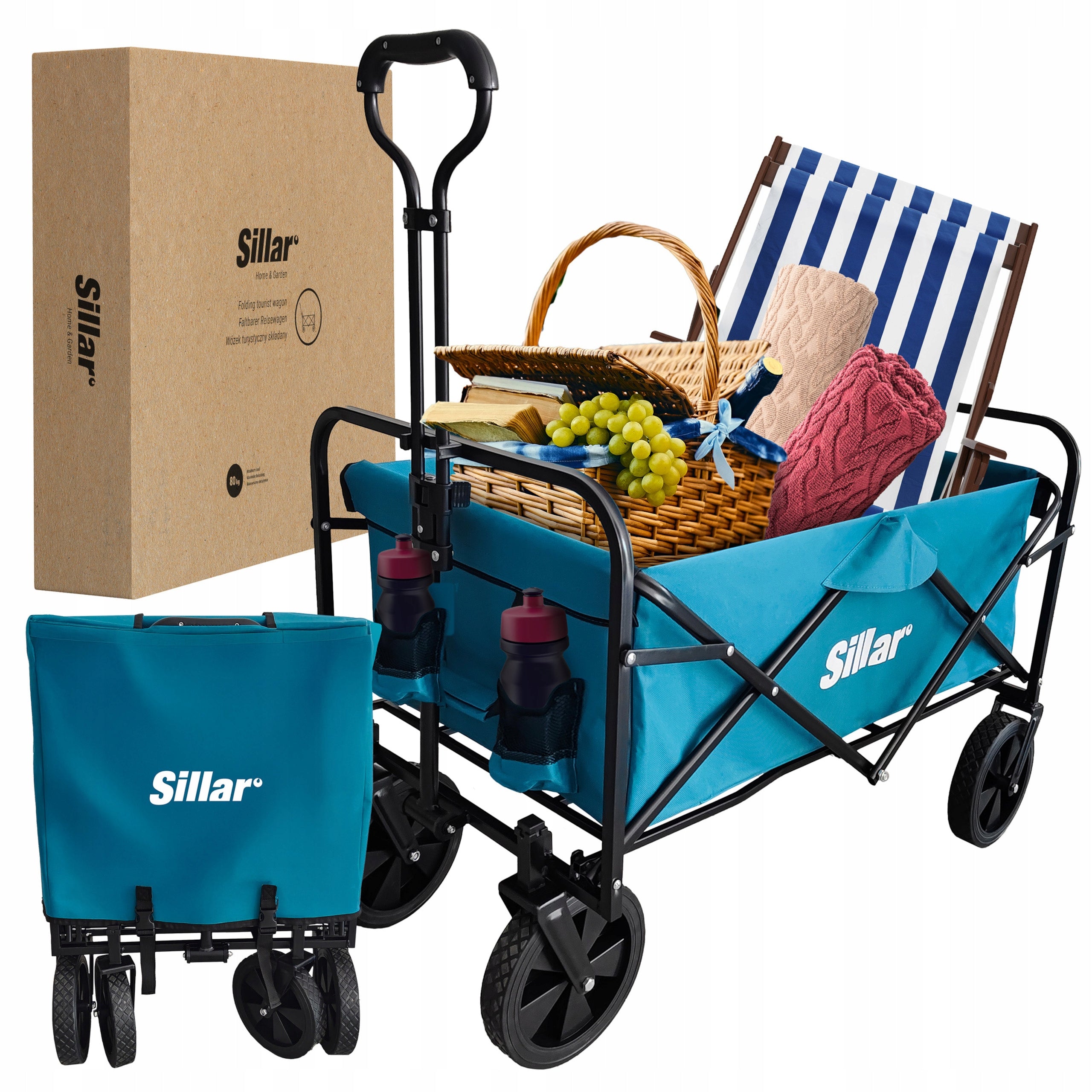Beach Shopping Cart Folding Hiking Garden on Wheels Cover Manufacturer code SIL951