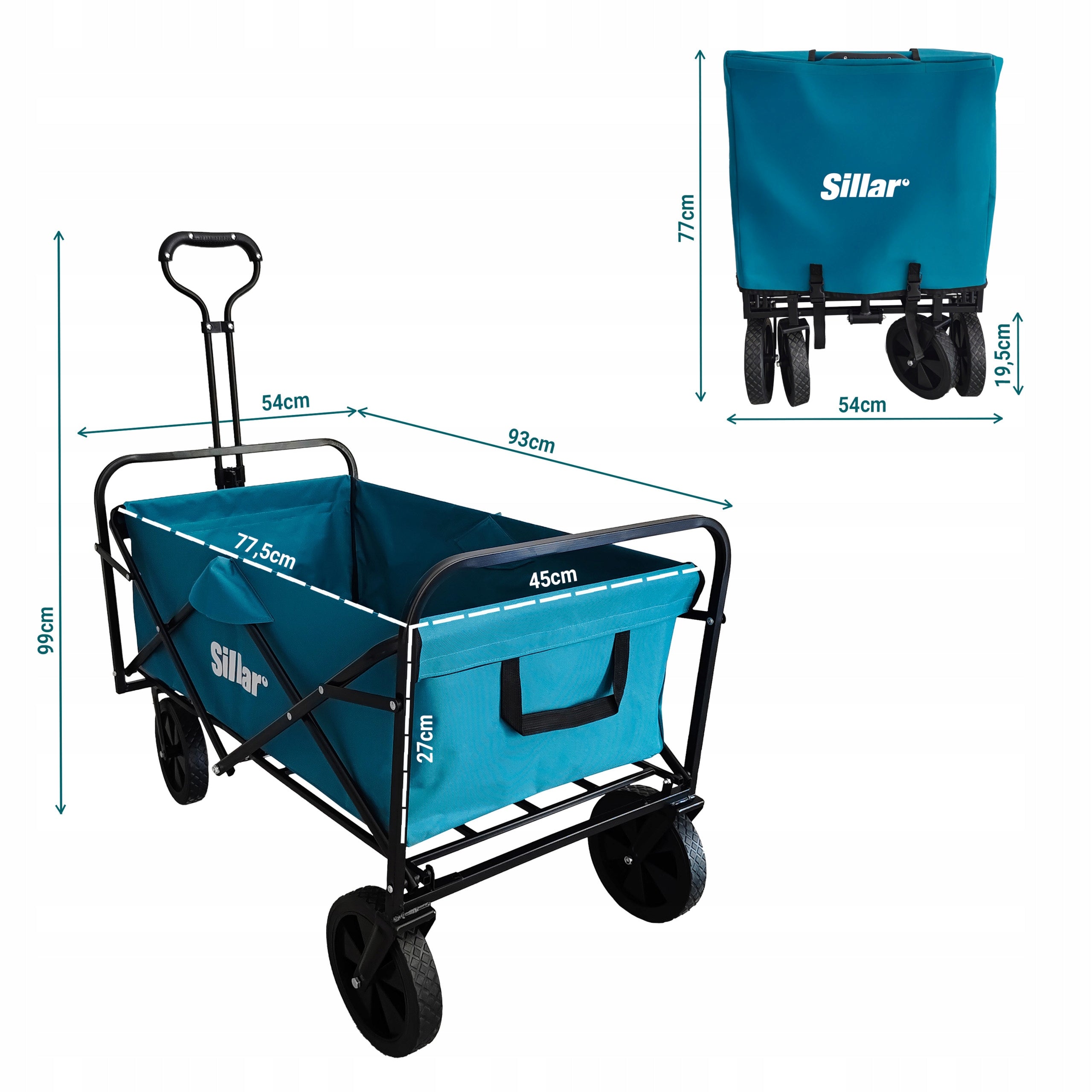 Beach Shopping Cart Folding Hiking Garden on Wheels Cover Packaging status original
