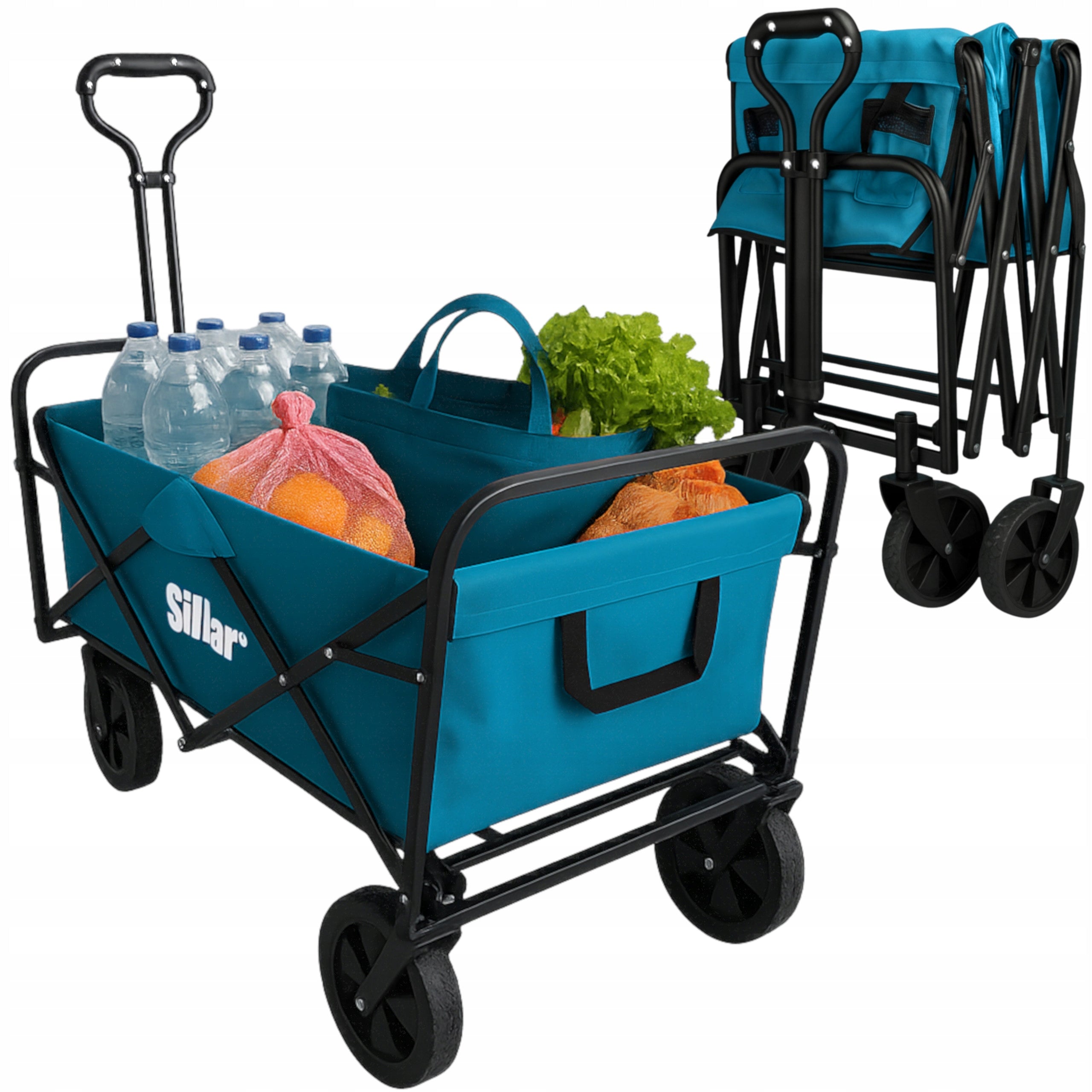 Beach Shopping Cart Folding Hiking Garden on Wheels Cover