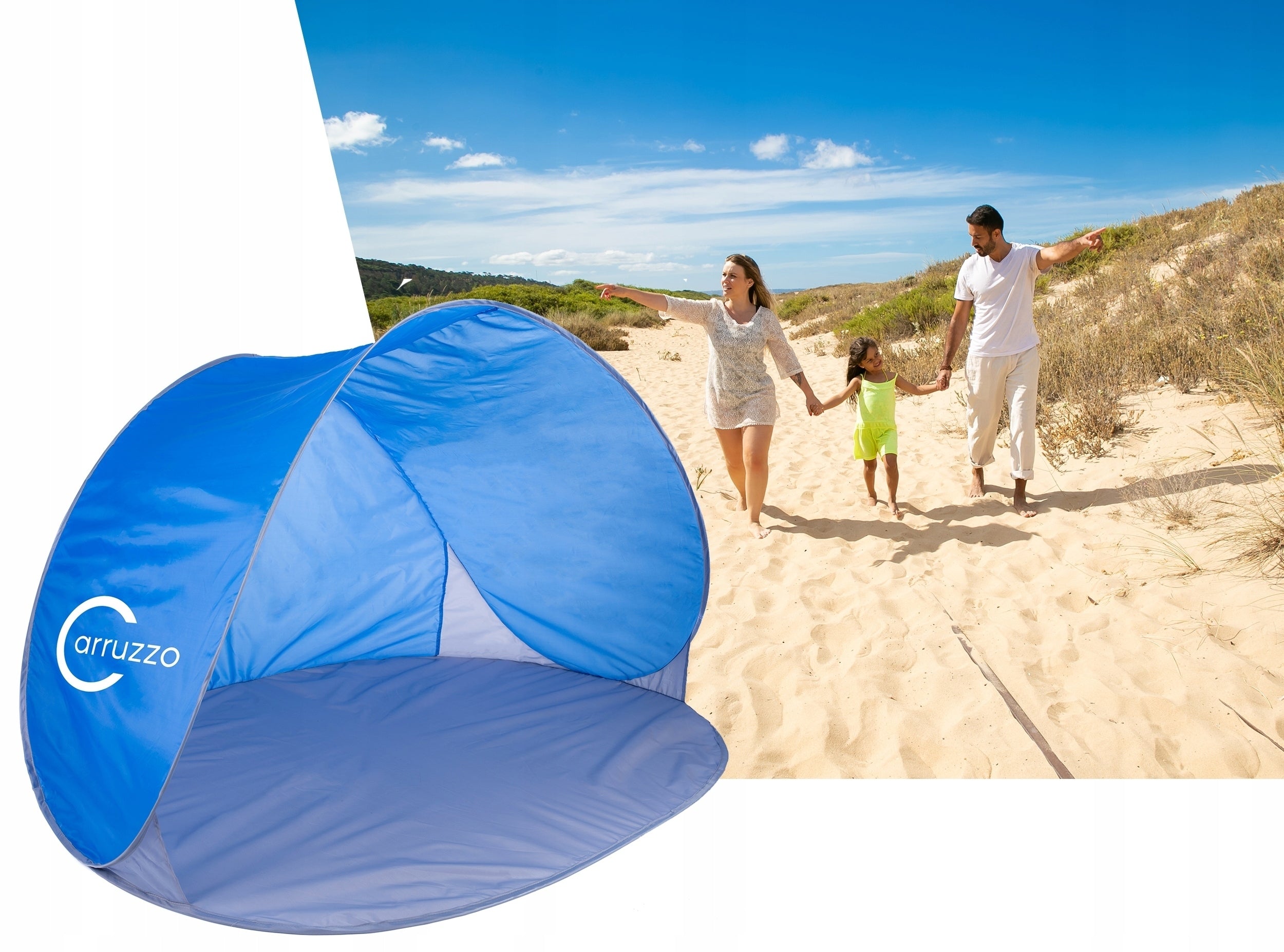 Beach Tent Handy Self-Assembly Vending Machine Screen Bag Cover Color blue