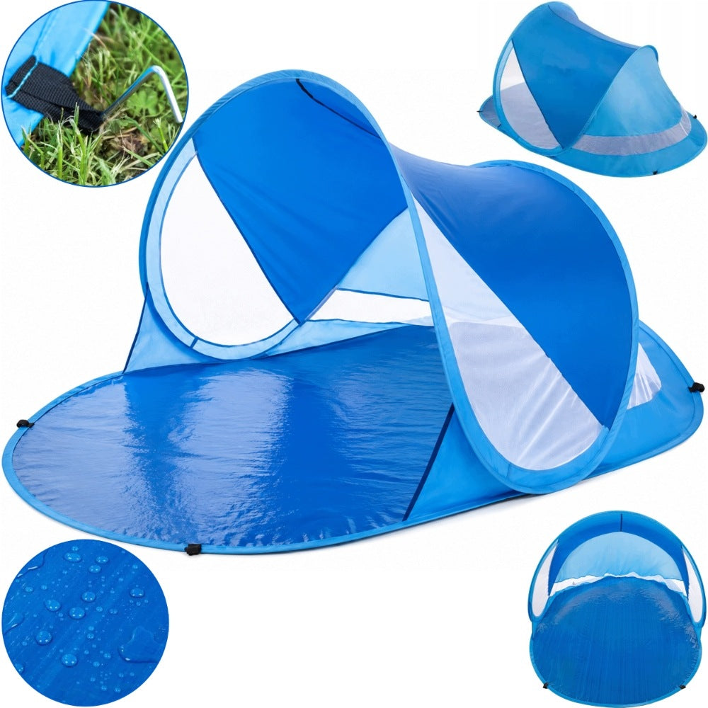 Beach Tent Self Unfolding UV Protection Blue 190x120x90cm For Beach