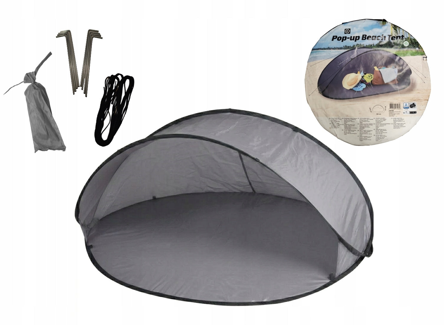Beach Tent Self-folding UV SCREEN 30+ 180 x 125 x 83 cm GREY