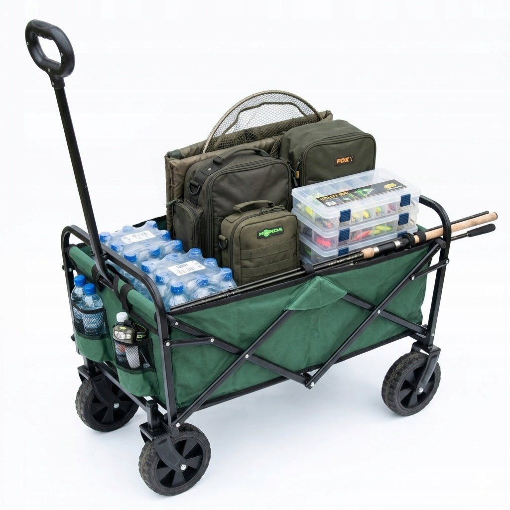 Beach Transport Fishing Trolley 100L Wheels XXL Folding Fishing Camping Kind trolley