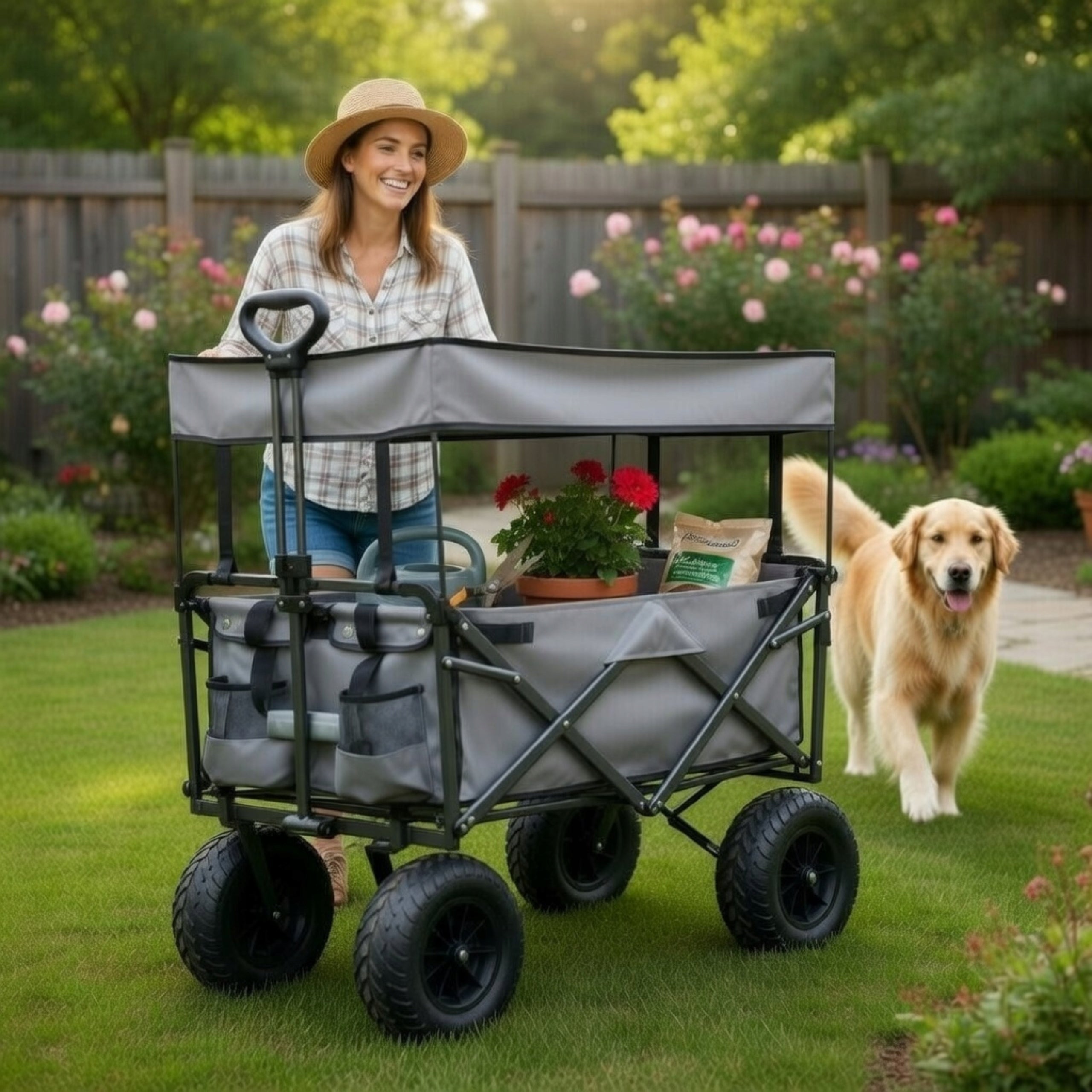 Beach Trolley Folding Hiking Garden Transport with Wheel Baseball XL Packaging status original