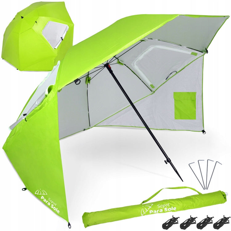 Beach Umbrella Sopot Para Sole UPF 50+ Ideal for Beach to Garden SP0784 Color green