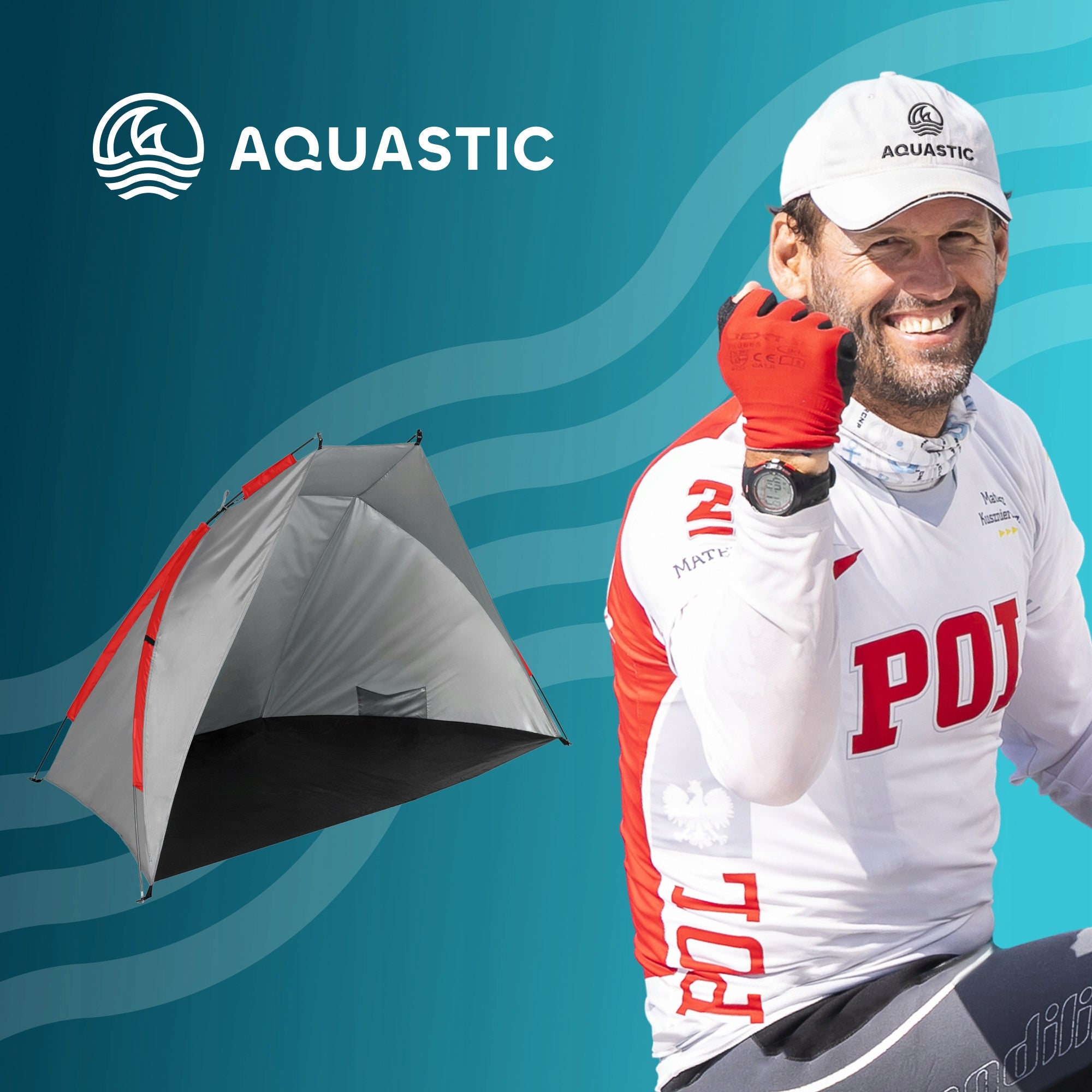 Beach tent AQUASTIC Concielo grey UPF50+ Sun protection Manufacturer code AQS-CNO001