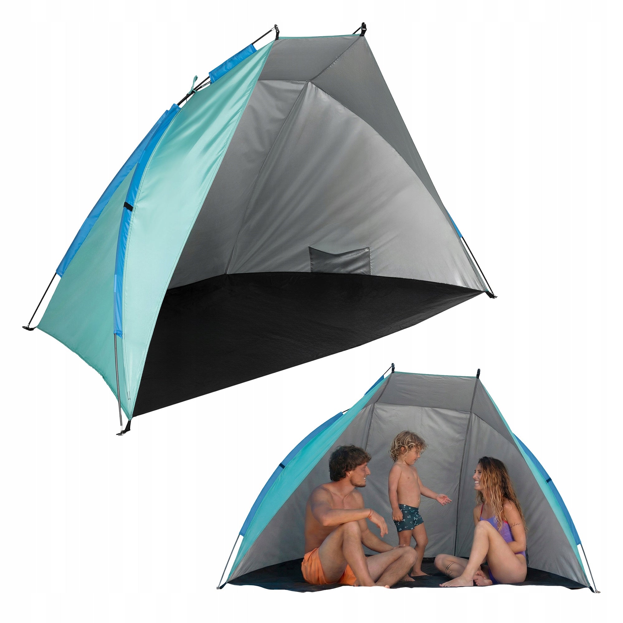 Beach tent AQUASTIC Concielo turquoise OS UPF 50+ Sun protection