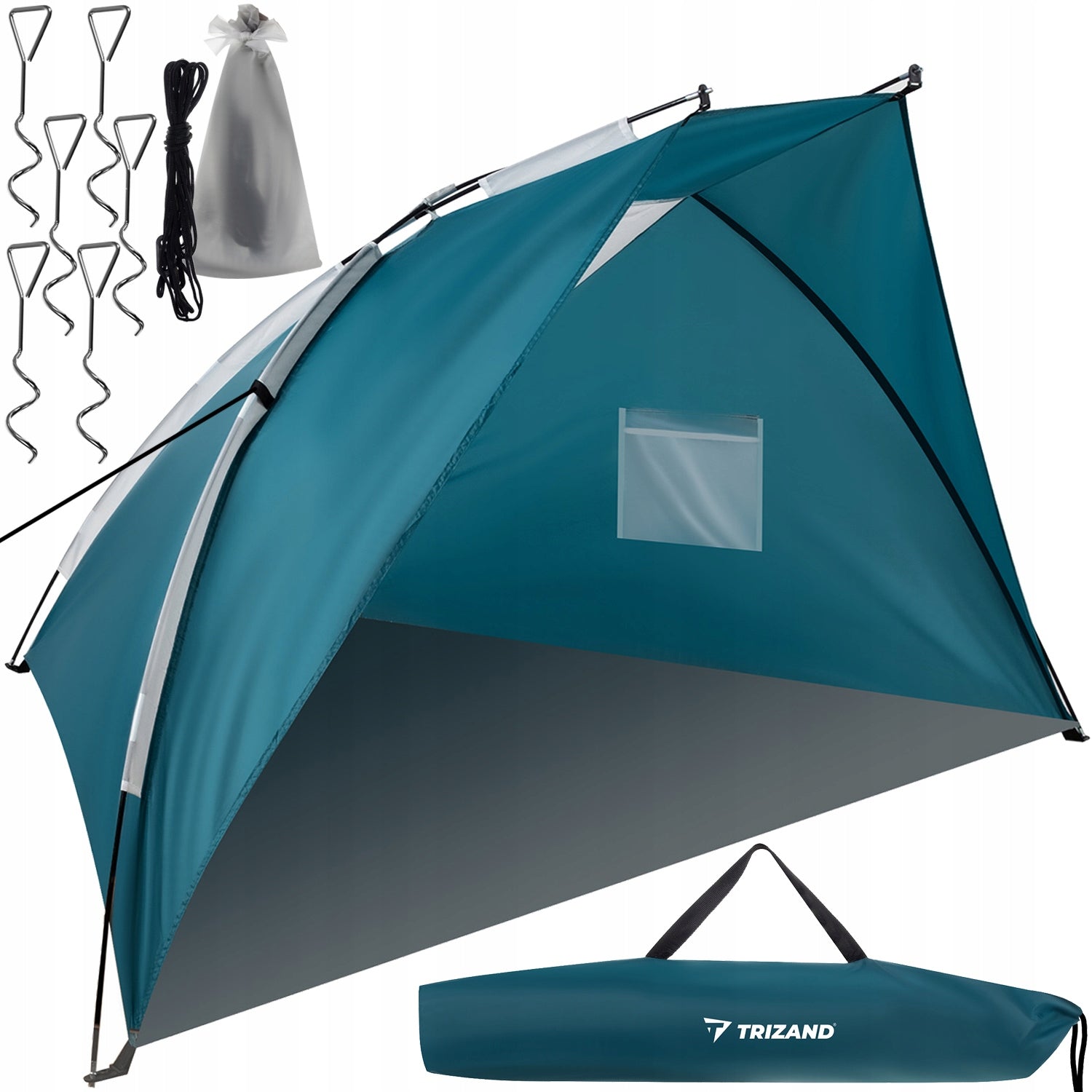 Beach tent Trizand blue 220x120x120 cm with cover and handle